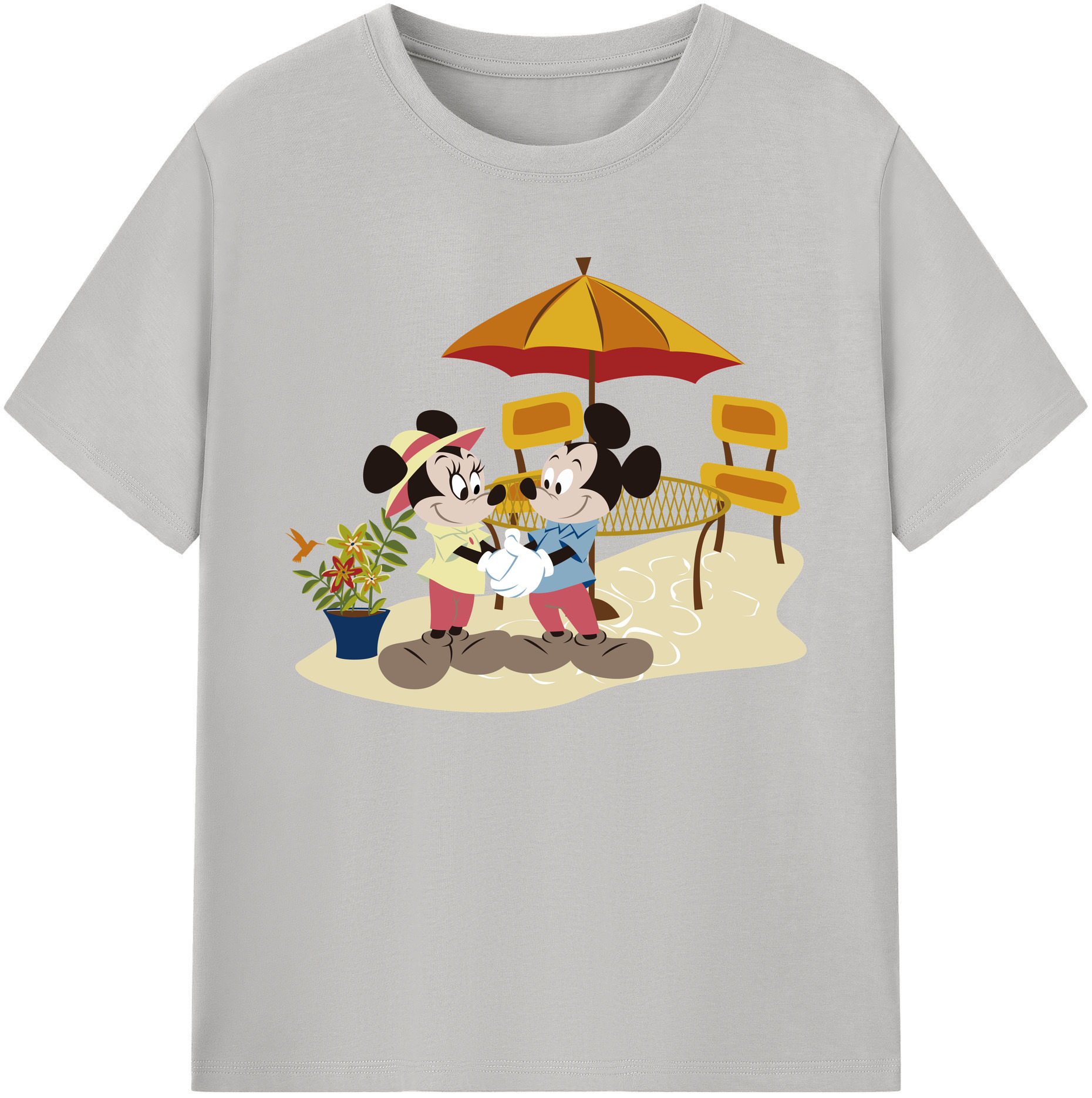 ミッキーマウス Mickey Mouse 綿100％ メンズ半袖Tシャツ｜肌触りやわらか＆通気性