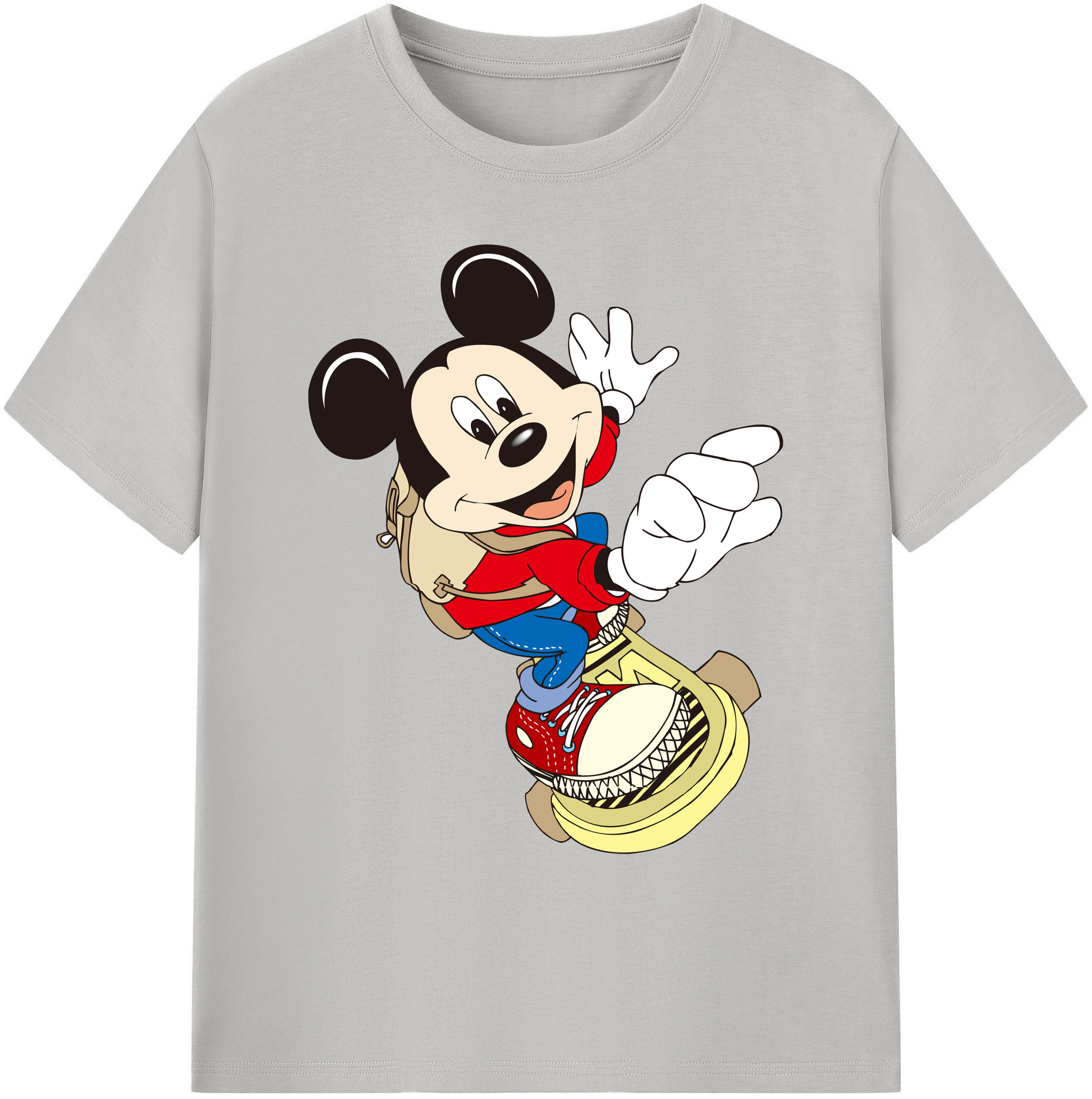 ミッキーマウス Mickey Mouse 綿100％ メンズ半袖Tシャツ｜肌触りやわらか＆通気性