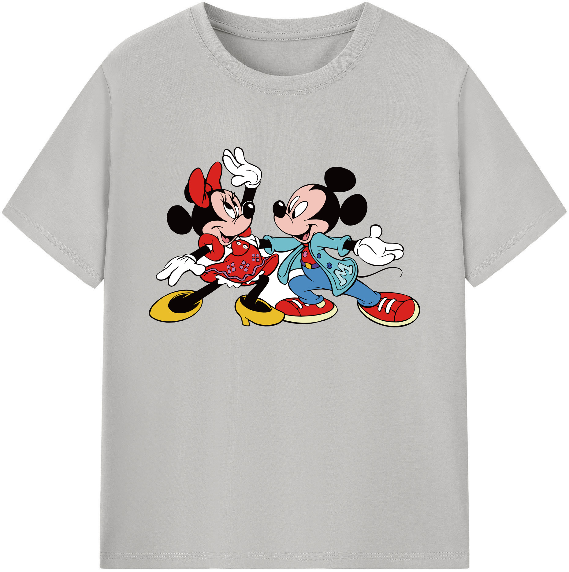 ミッキーマウス Mickey Mouse 綿100％ メンズ半袖Tシャツ｜肌触りやわらか＆通気性
