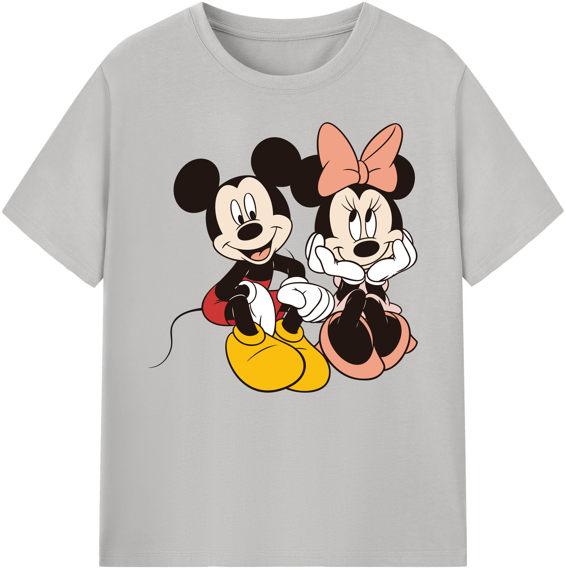 ミッキーマウス Mickey Mouse 綿100％ メンズ半袖Tシャツ｜肌触りやわらか＆通気性