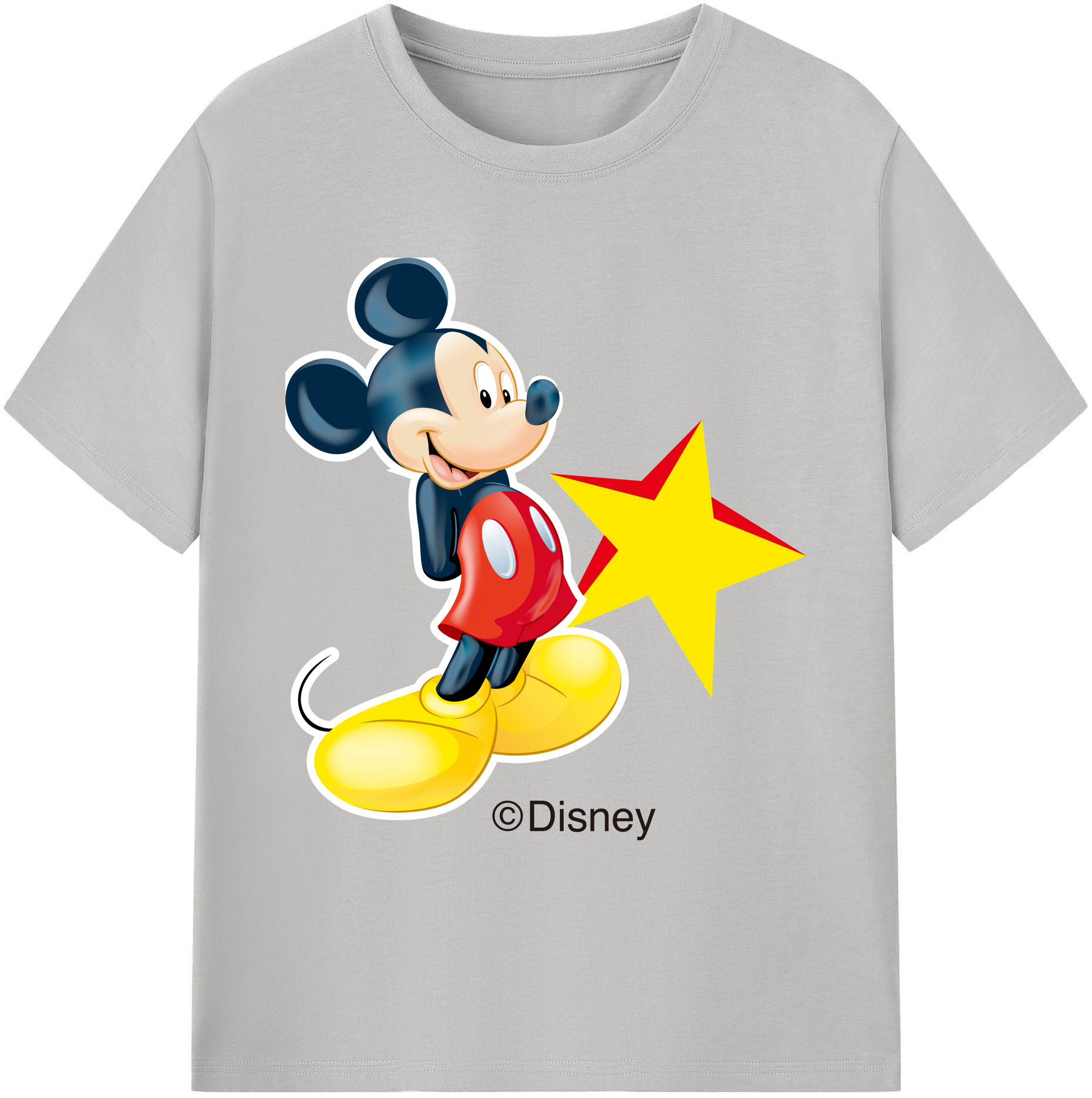 ミッキーマウス Mickey Mouse 綿100％ メンズ半袖Tシャツ｜肌触りやわらか＆通気性