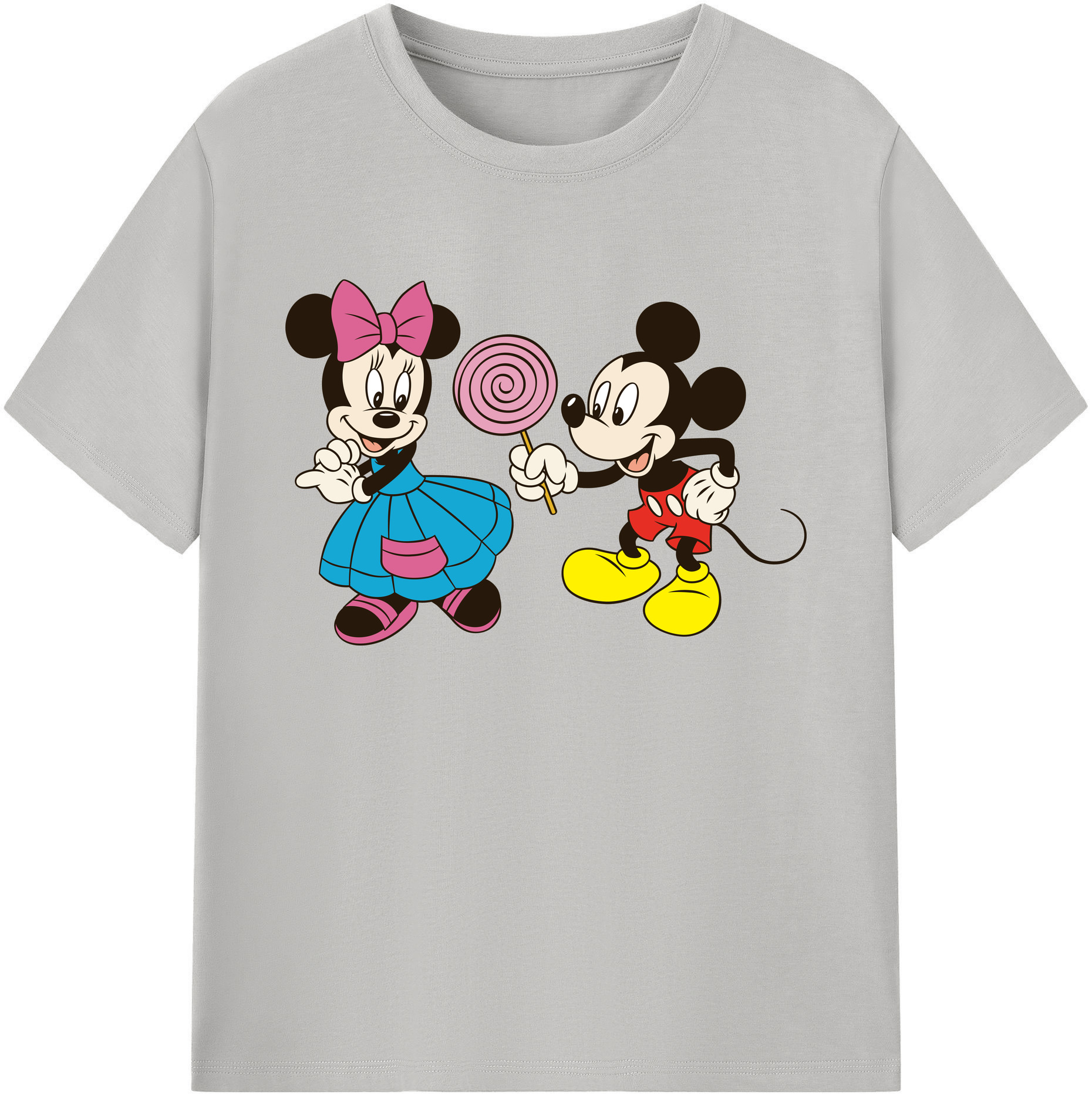 ミッキーマウス Mickey Mouse 綿100％ メンズ半袖Tシャツ｜肌触りやわらか＆通気性