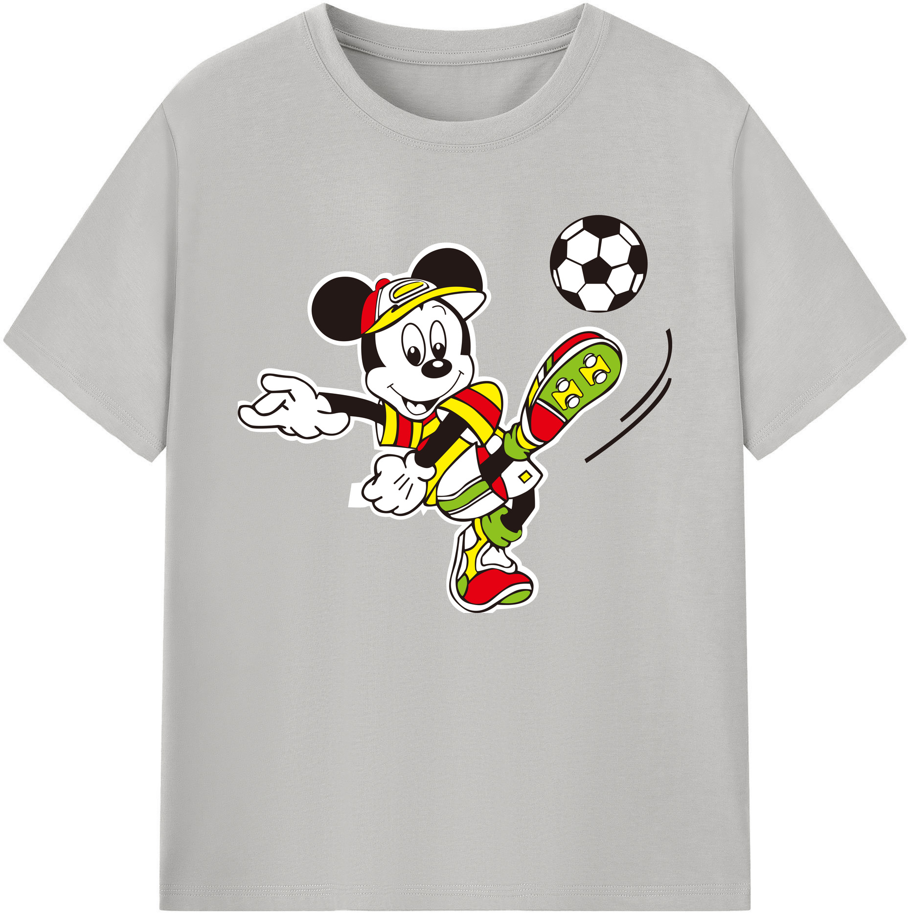 ミッキーマウス Mickey Mouse 綿100％ メンズ半袖Tシャツ｜肌触りやわらか＆通気性