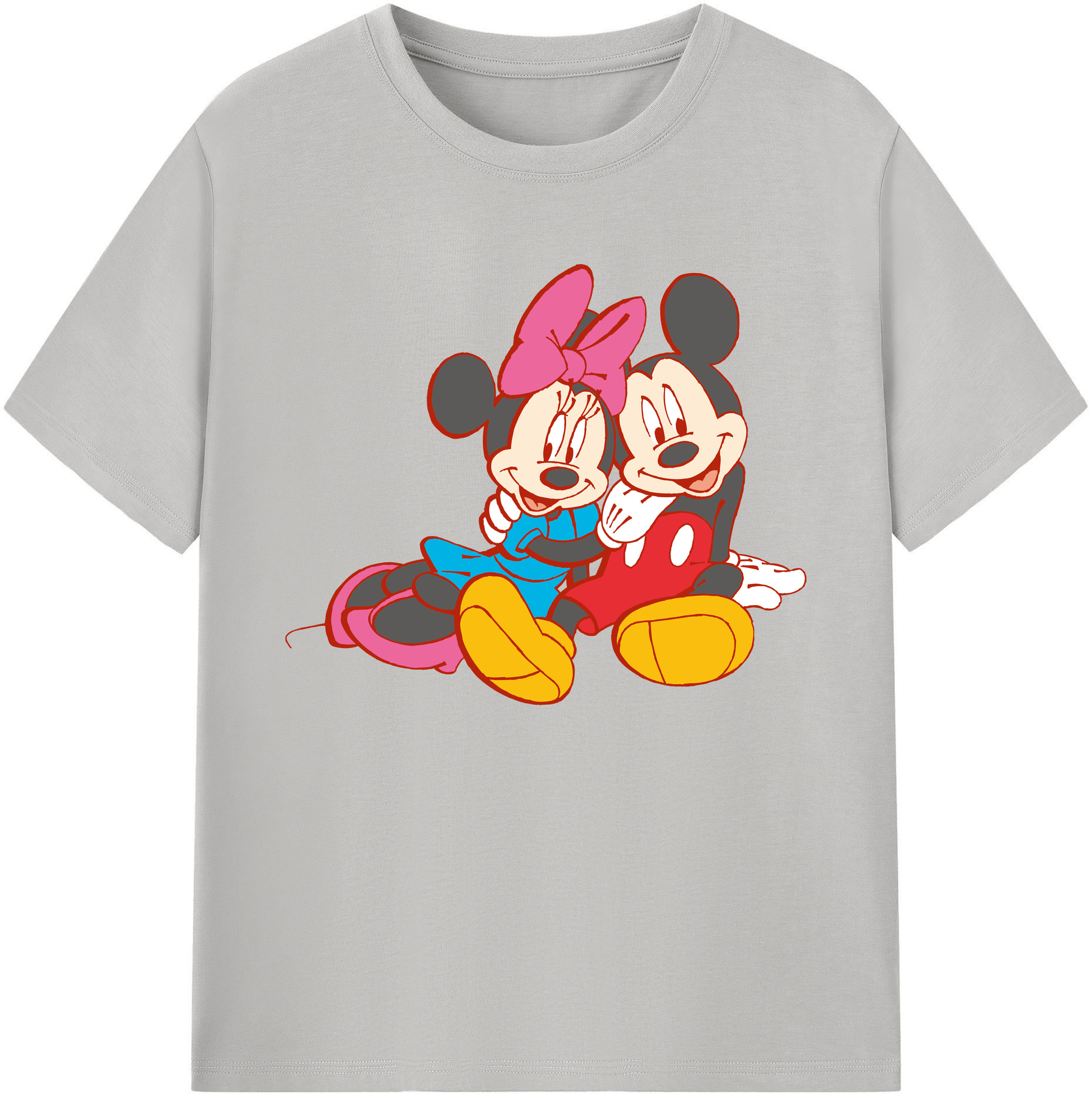 ミッキーマウス Mickey Mouse 綿100％ メンズ半袖Tシャツ｜肌触りやわらか＆通気性