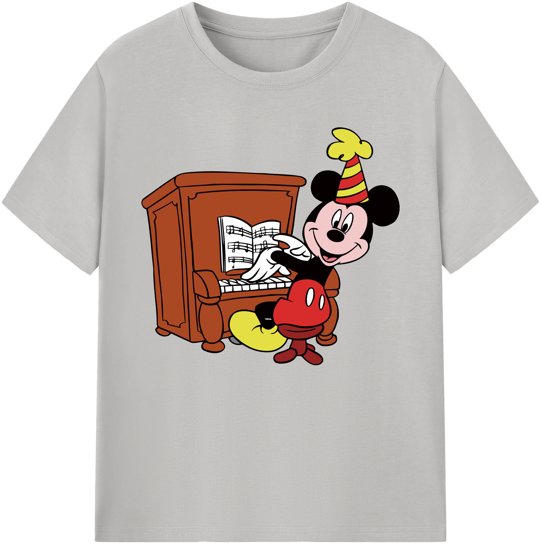 ミッキーマウス Mickey Mouse 綿100％ メンズ半袖Tシャツ｜肌触りやわらか＆通気性