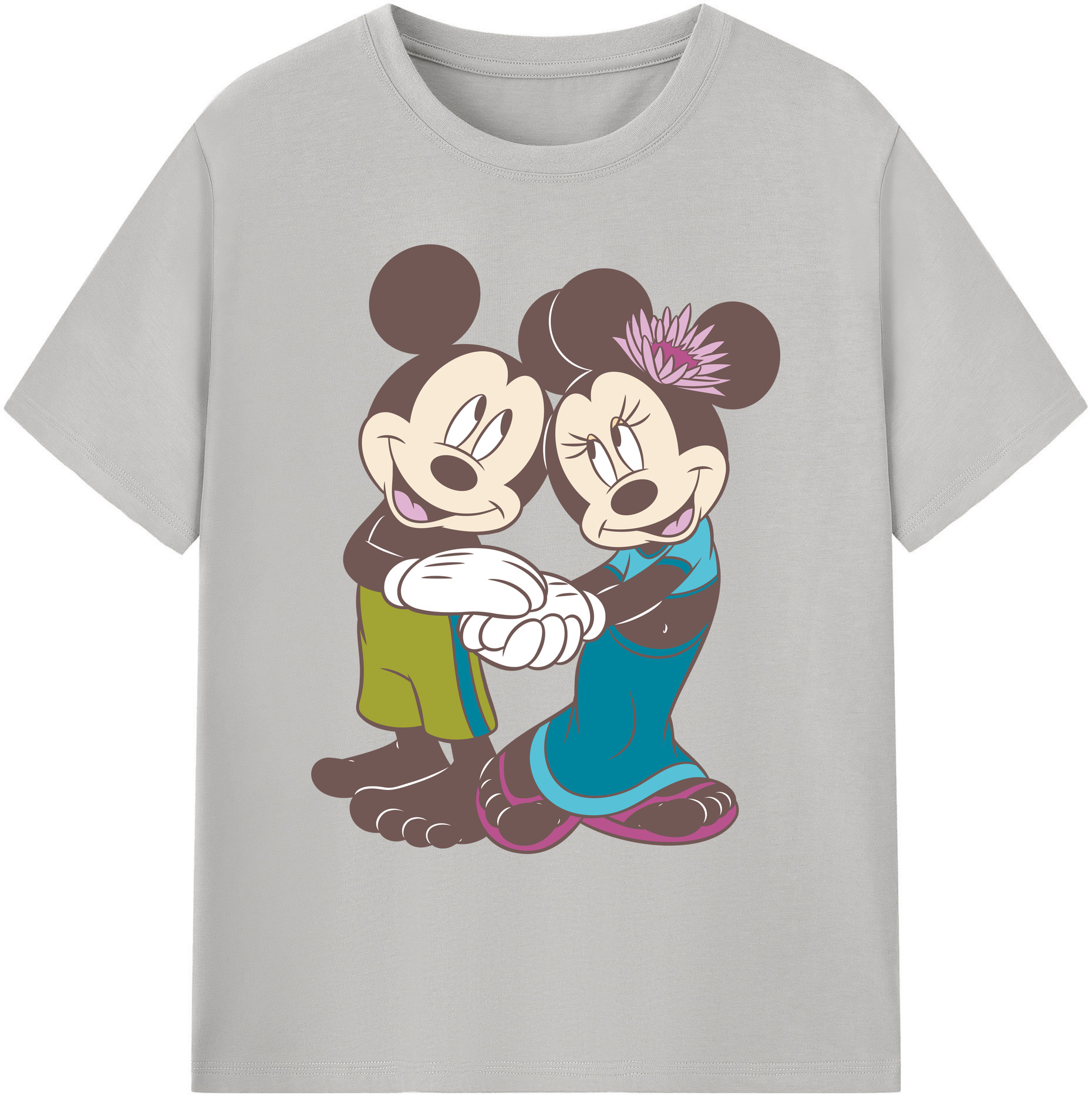 ミッキーマウス Mickey Mouse 綿100％ メンズ半袖Tシャツ｜肌触りやわらか＆通気性