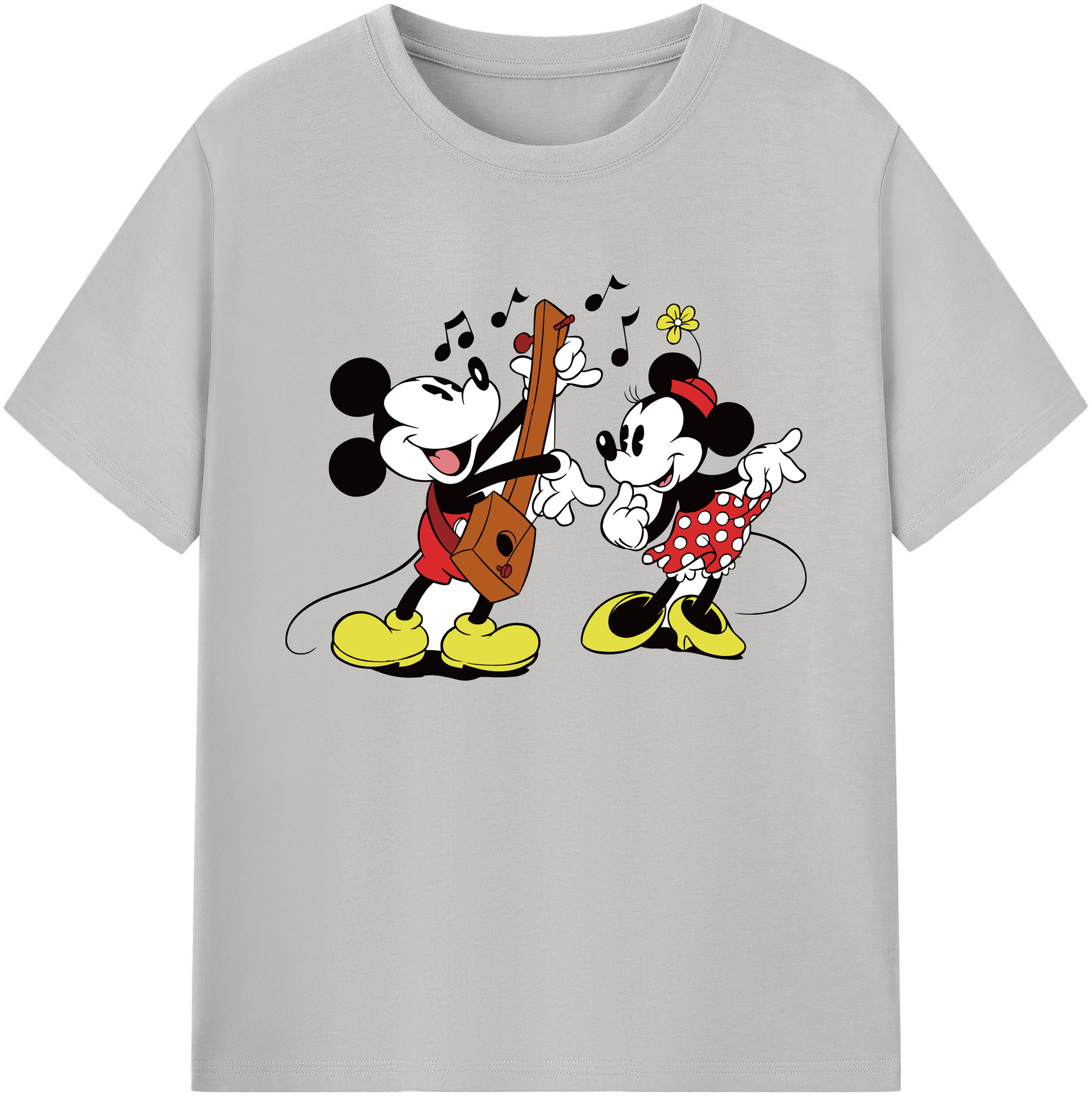 ミッキーマウス Mickey Mouse 綿100％ メンズ半袖Tシャツ｜肌触りやわらか＆通気性