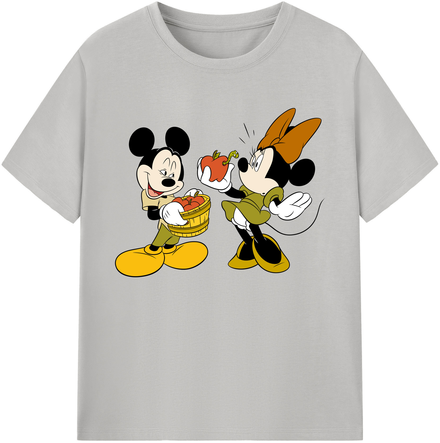 ミッキーマウス Mickey Mouse 綿100％ メンズ半袖Tシャツ｜肌触りやわらか＆通気性