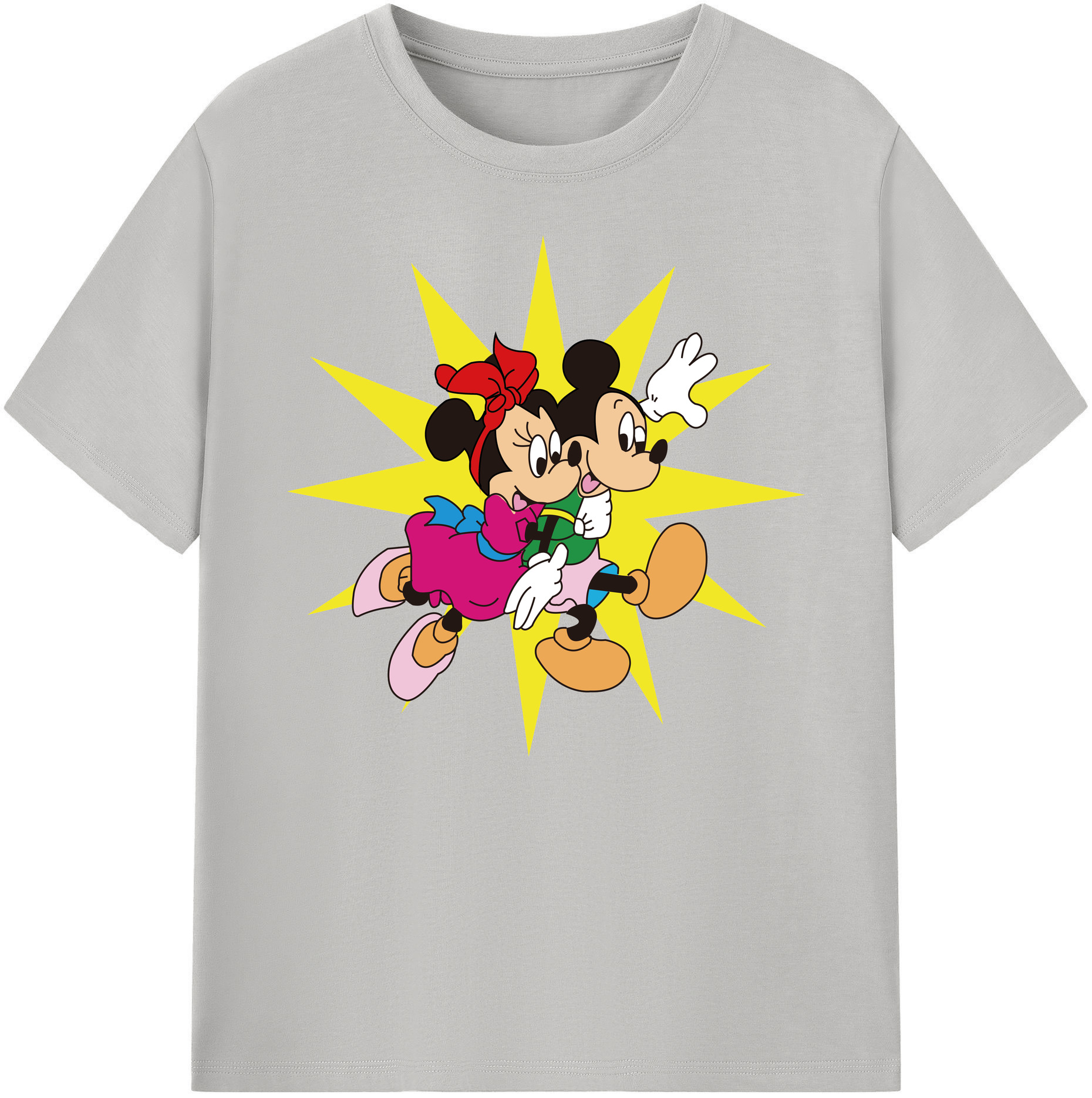 ミッキーマウス Mickey Mouse 綿100％ メンズ半袖Tシャツ｜肌触りやわらか＆通気性