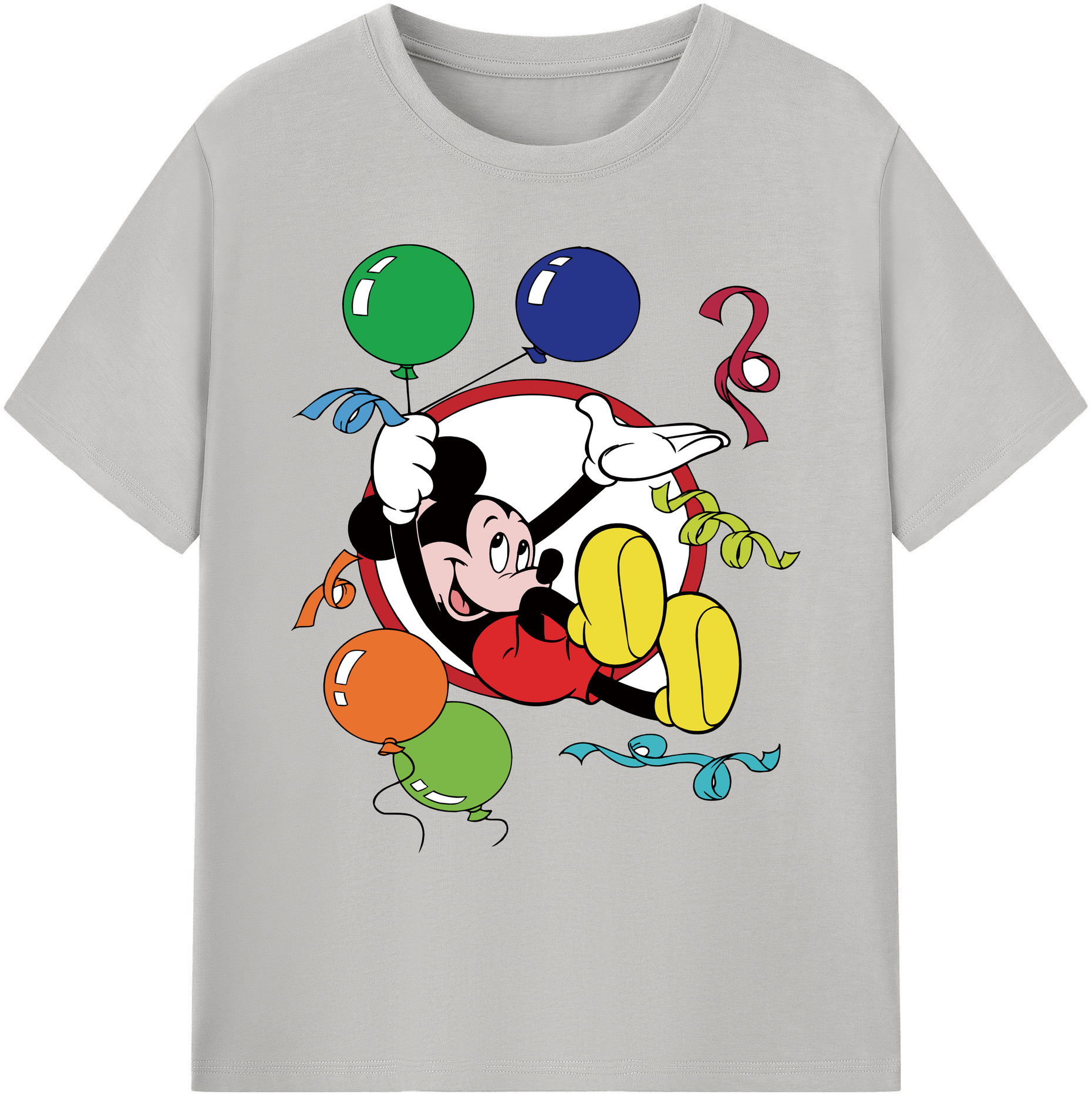 ミッキーマウス Mickey Mouse 綿100％ メンズ半袖Tシャツ｜肌触りやわらか＆通気性