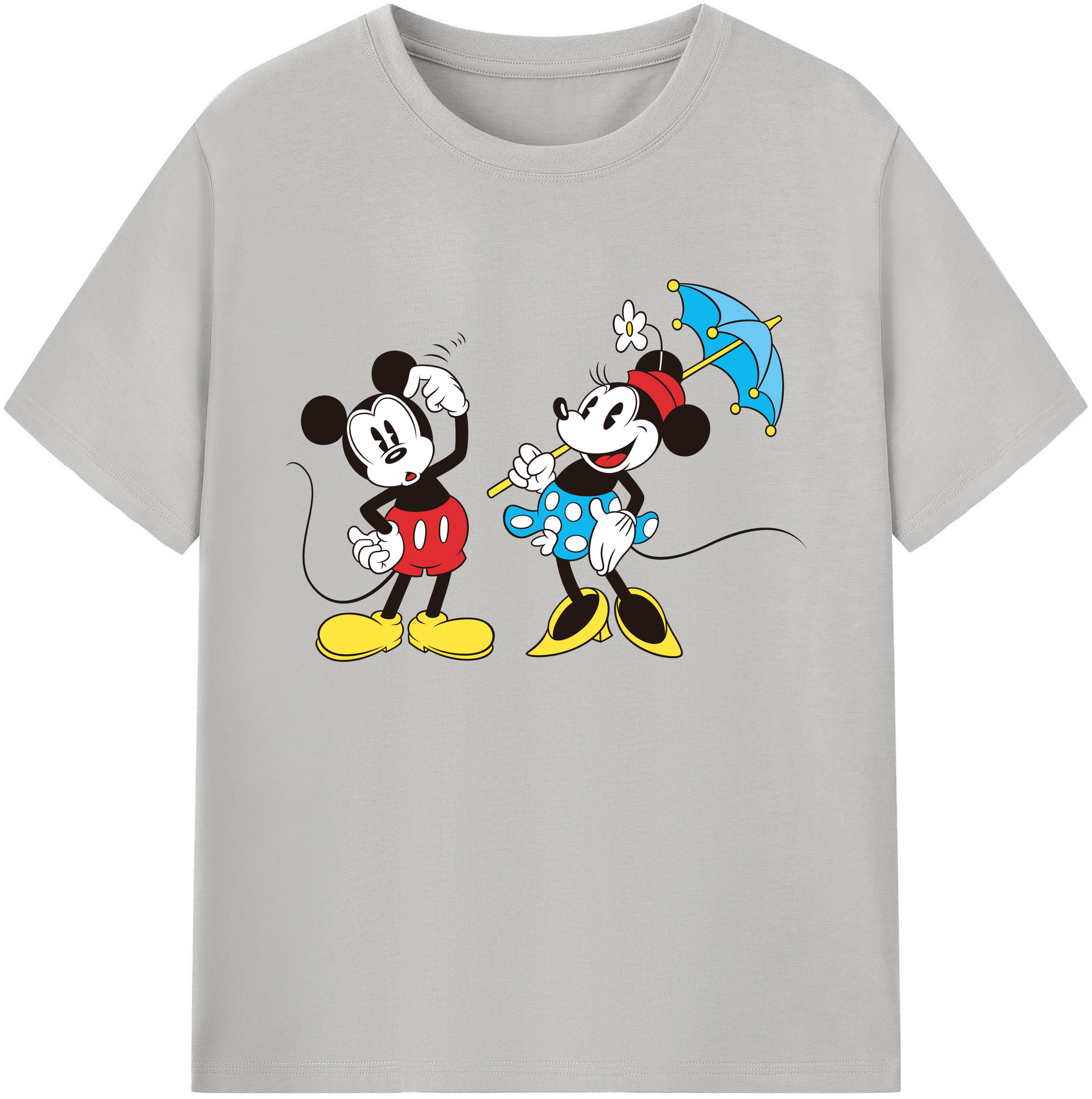 ミッキーマウス Mickey Mouse 綿100％ メンズ半袖Tシャツ｜肌触りやわらか＆通気性
