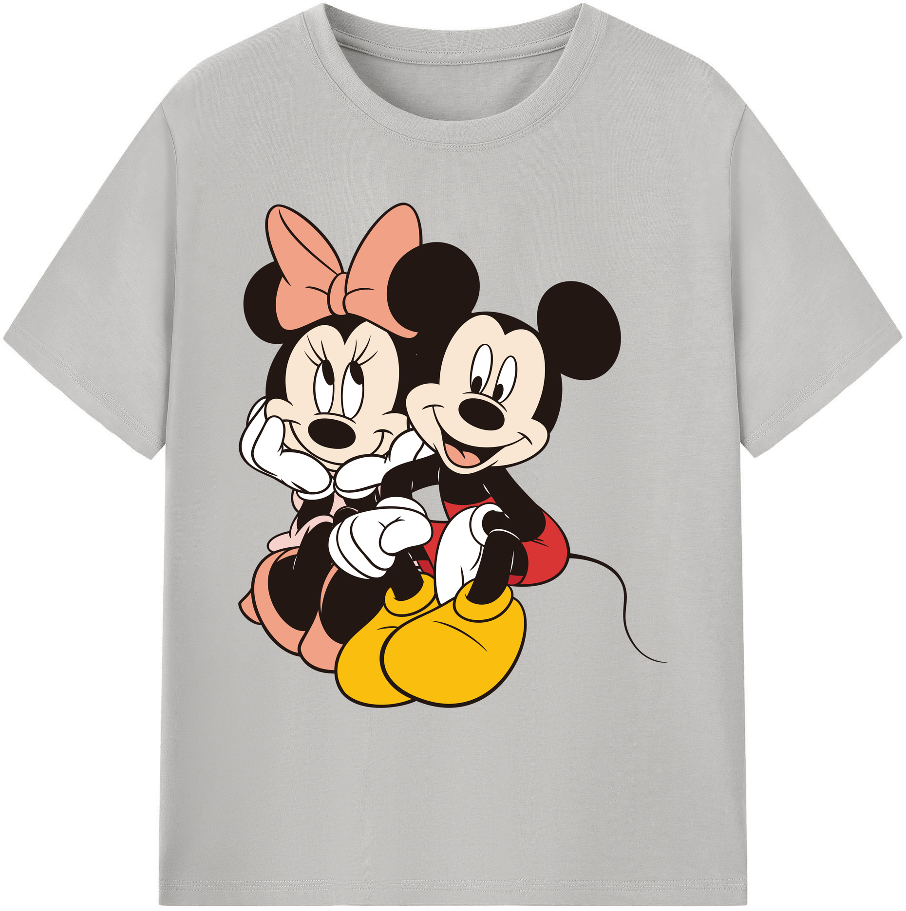ミッキーマウス Mickey Mouse 綿100％ メンズ半袖Tシャツ｜肌触りやわらか＆通気性