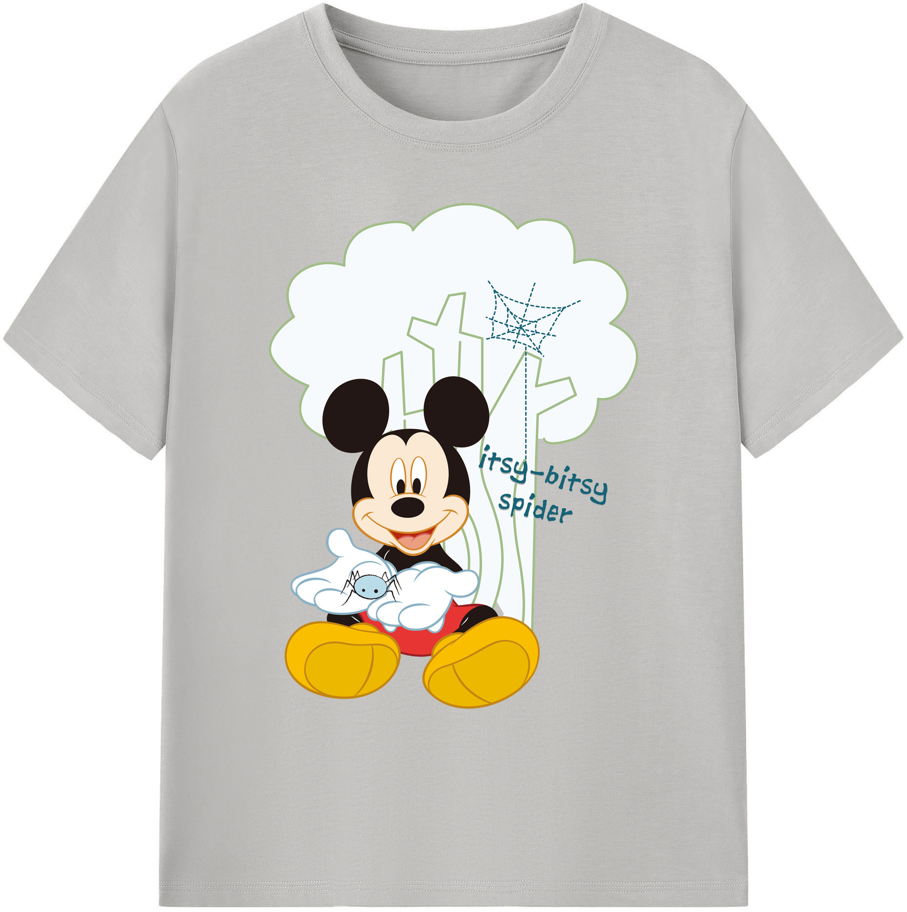 ミッキーマウス Mickey Mouse 綿100％ メンズ半袖Tシャツ｜肌触りやわらか＆通気性