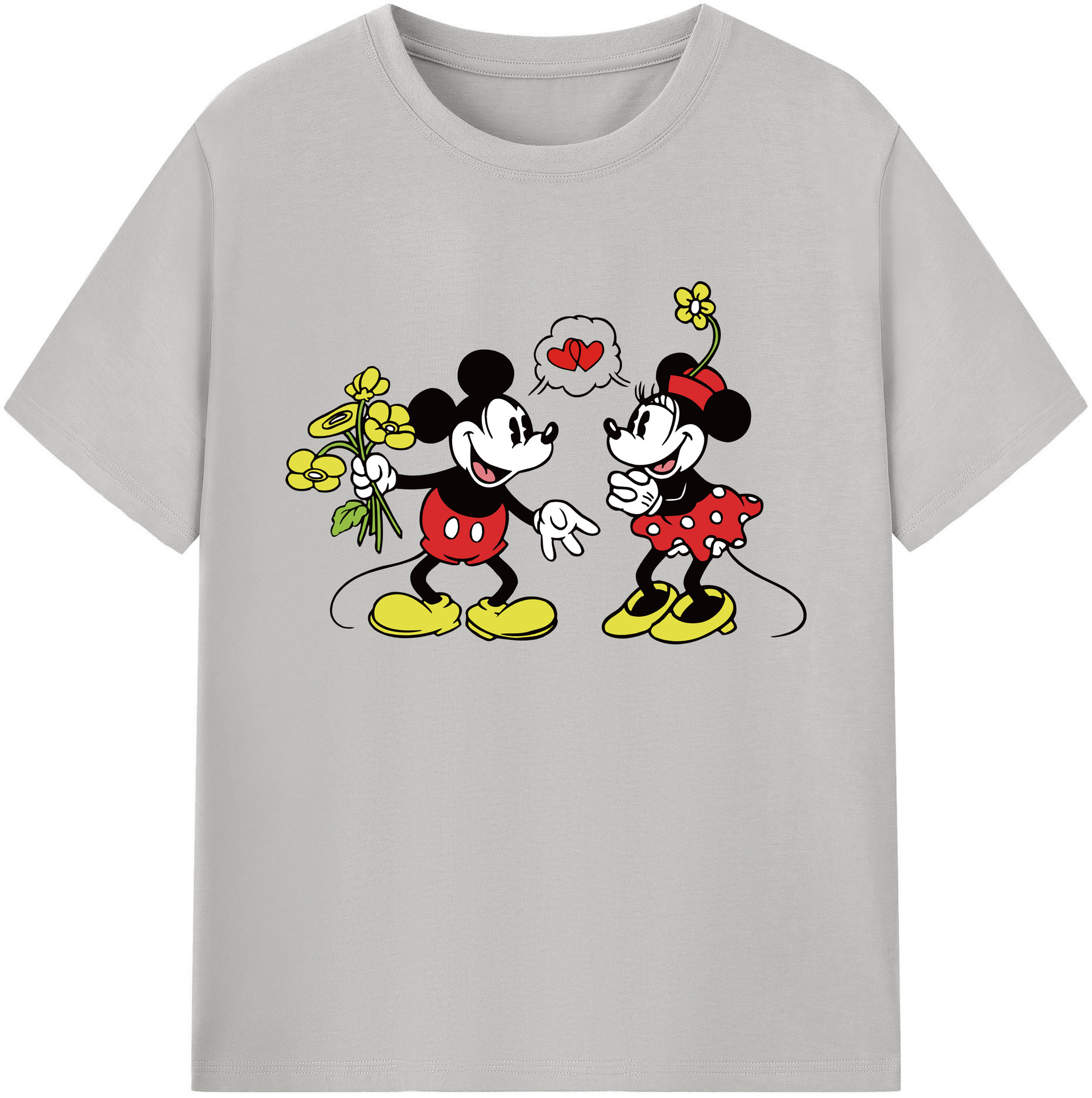 ミッキーマウス Mickey Mouse 綿100％ メンズ半袖Tシャツ｜肌触りやわらか＆通気性