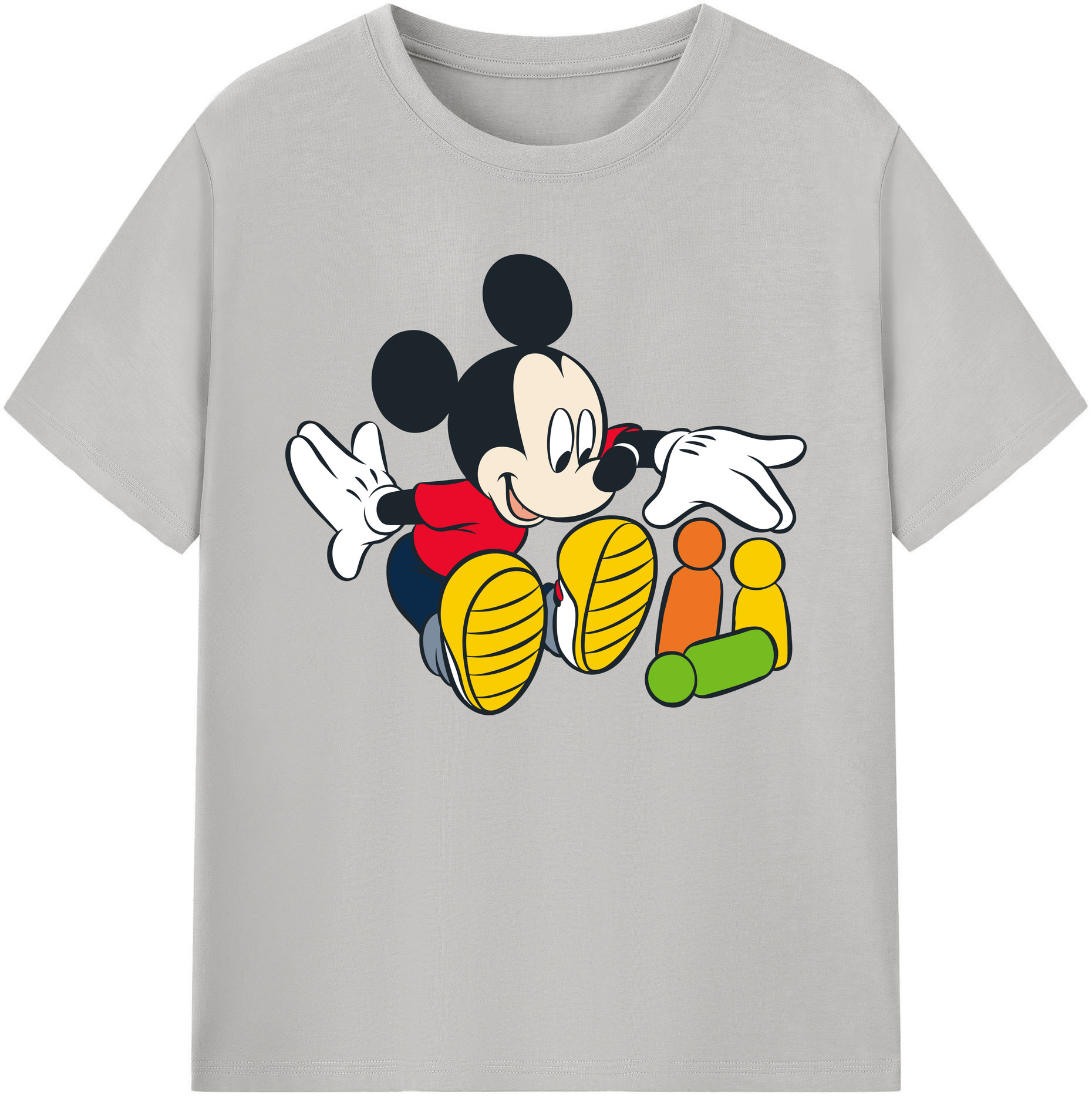 ミッキーマウス Mickey Mouse 綿100％ メンズ半袖Tシャツ｜肌触りやわらか＆通気性