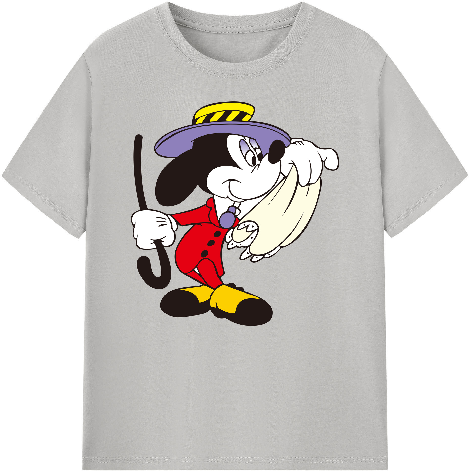 ミッキーマウス Mickey Mouse 綿100％ メンズ半袖Tシャツ｜肌触りやわらか＆通気性