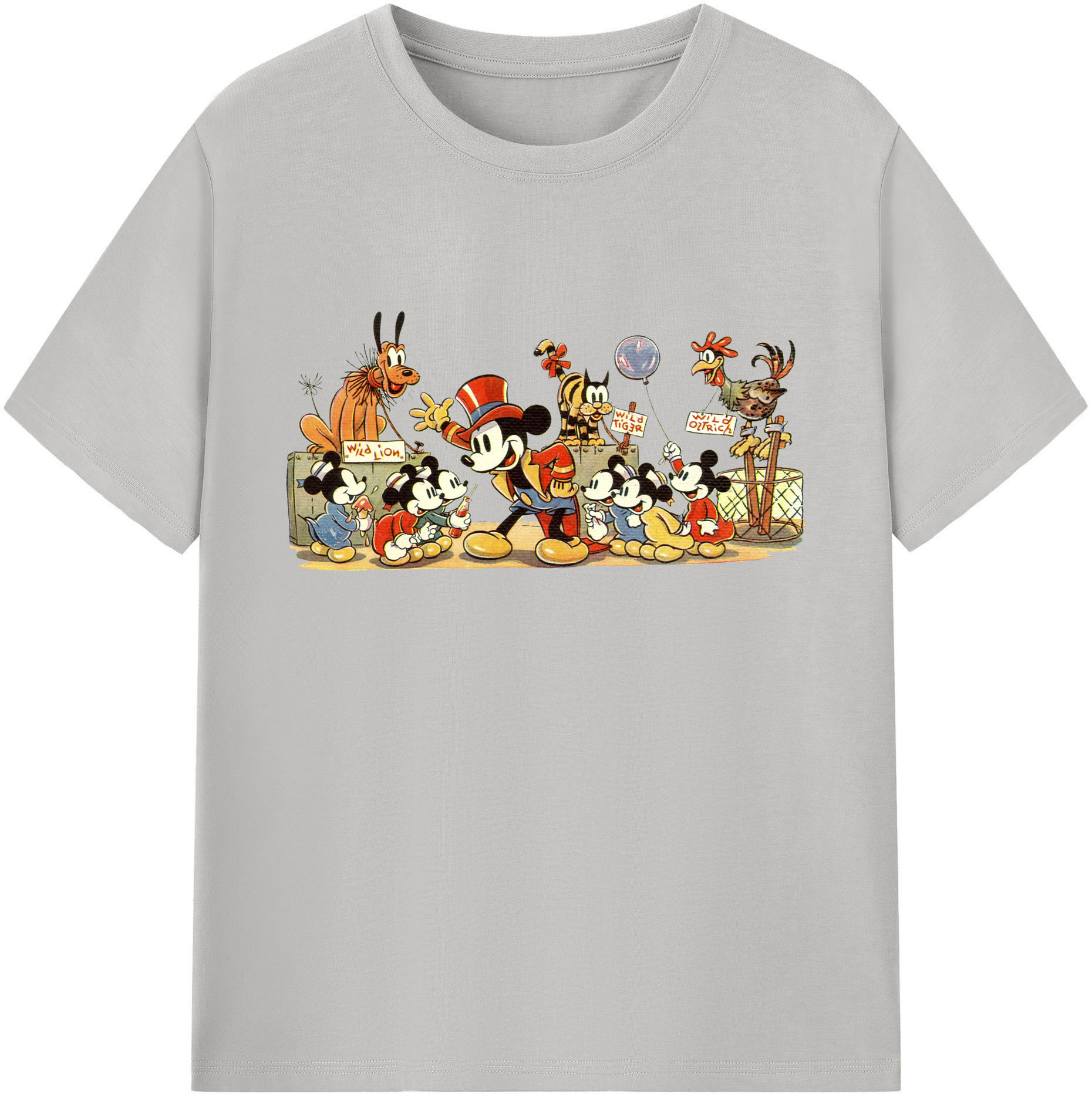ミッキーマウス Mickey Mouse 綿100％ メンズ半袖Tシャツ｜肌触りやわらか＆通気性