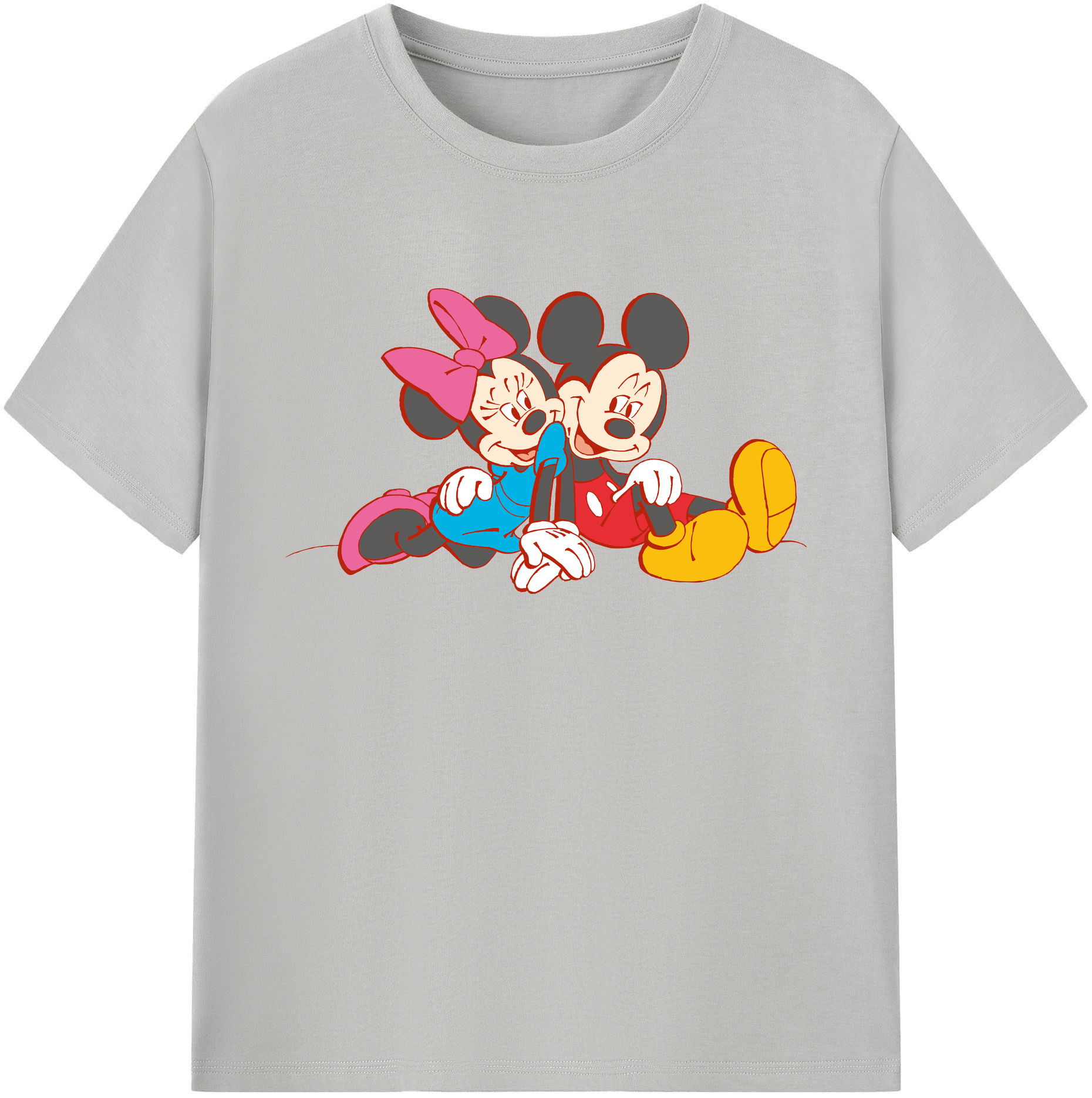 ミッキーマウス Mickey Mouse 綿100％ メンズ半袖Tシャツ｜肌触りやわらか＆通気性