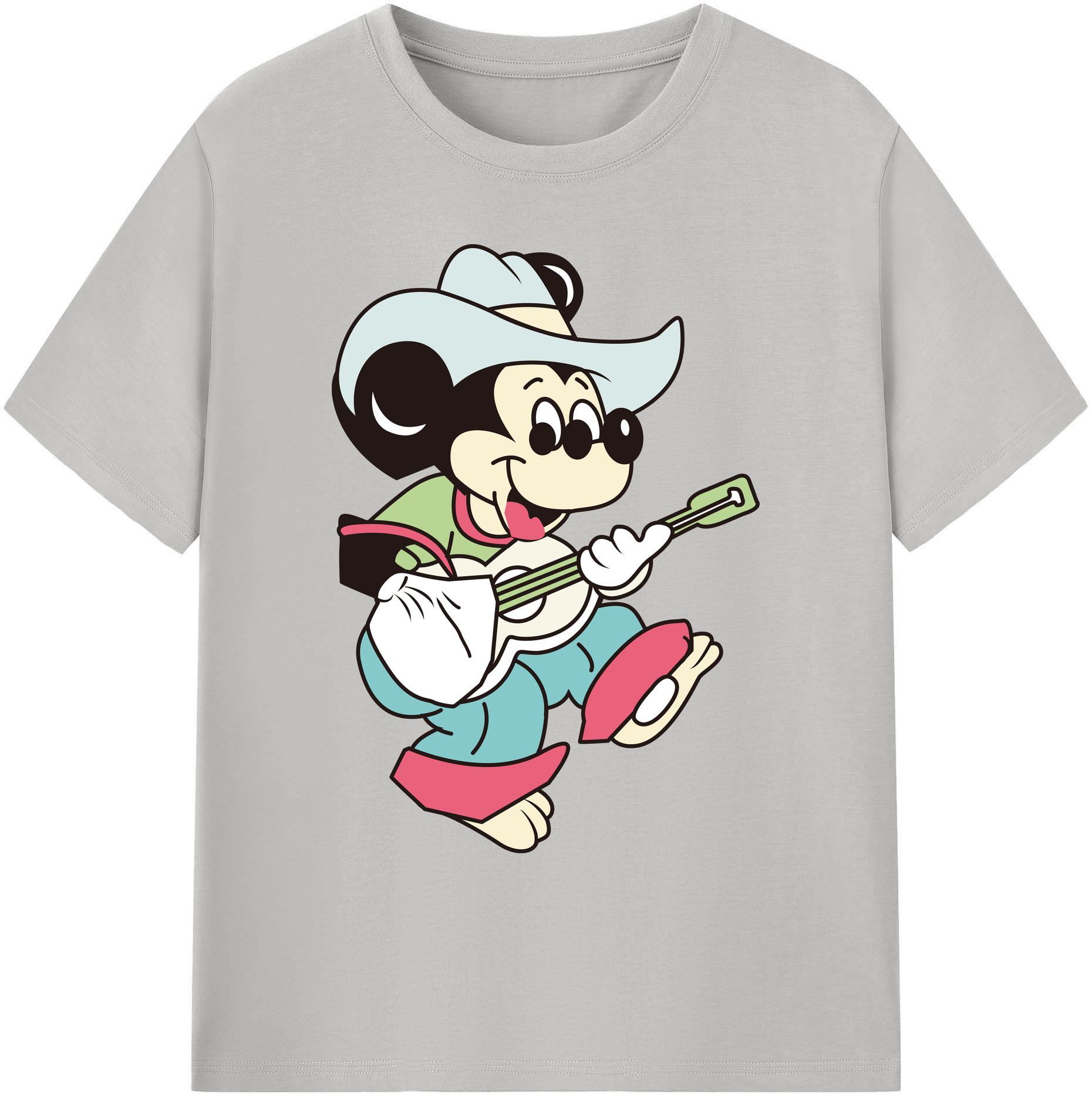ミッキーマウス Mickey Mouse 綿100％ メンズ半袖Tシャツ｜肌触りやわらか＆通気性