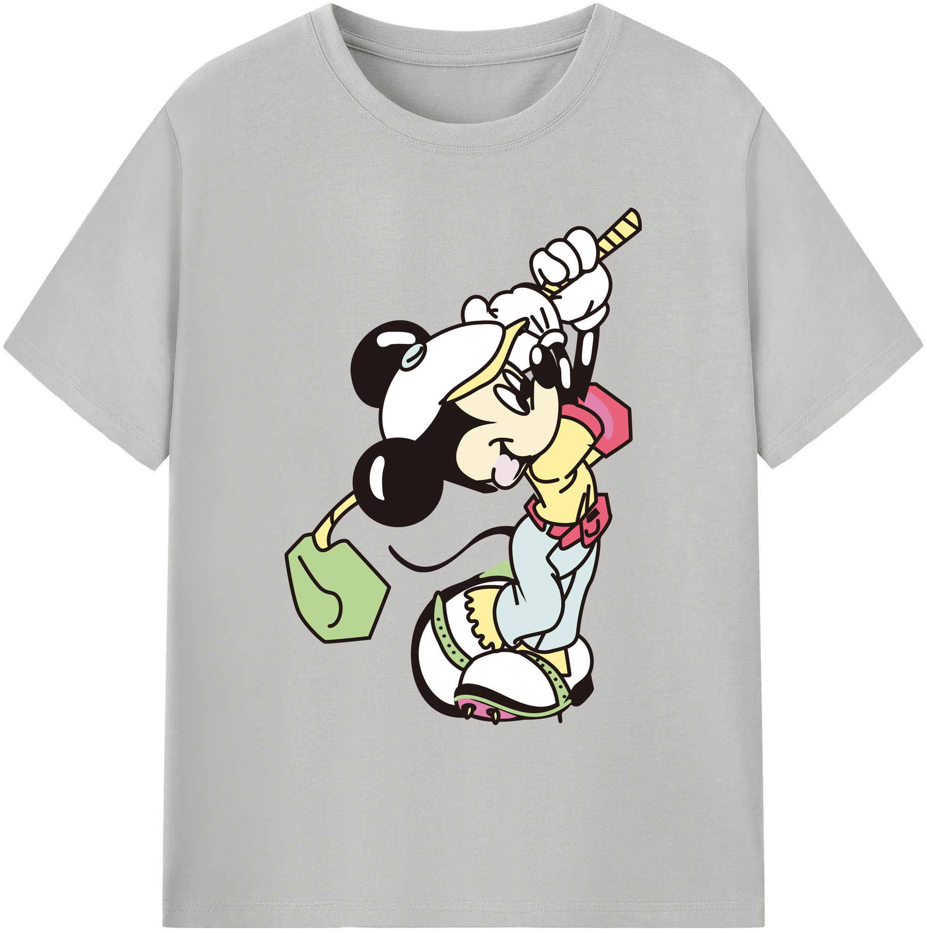 ミッキーマウス Mickey Mouse 綿100％ メンズ半袖Tシャツ｜肌触りやわらか＆通気性