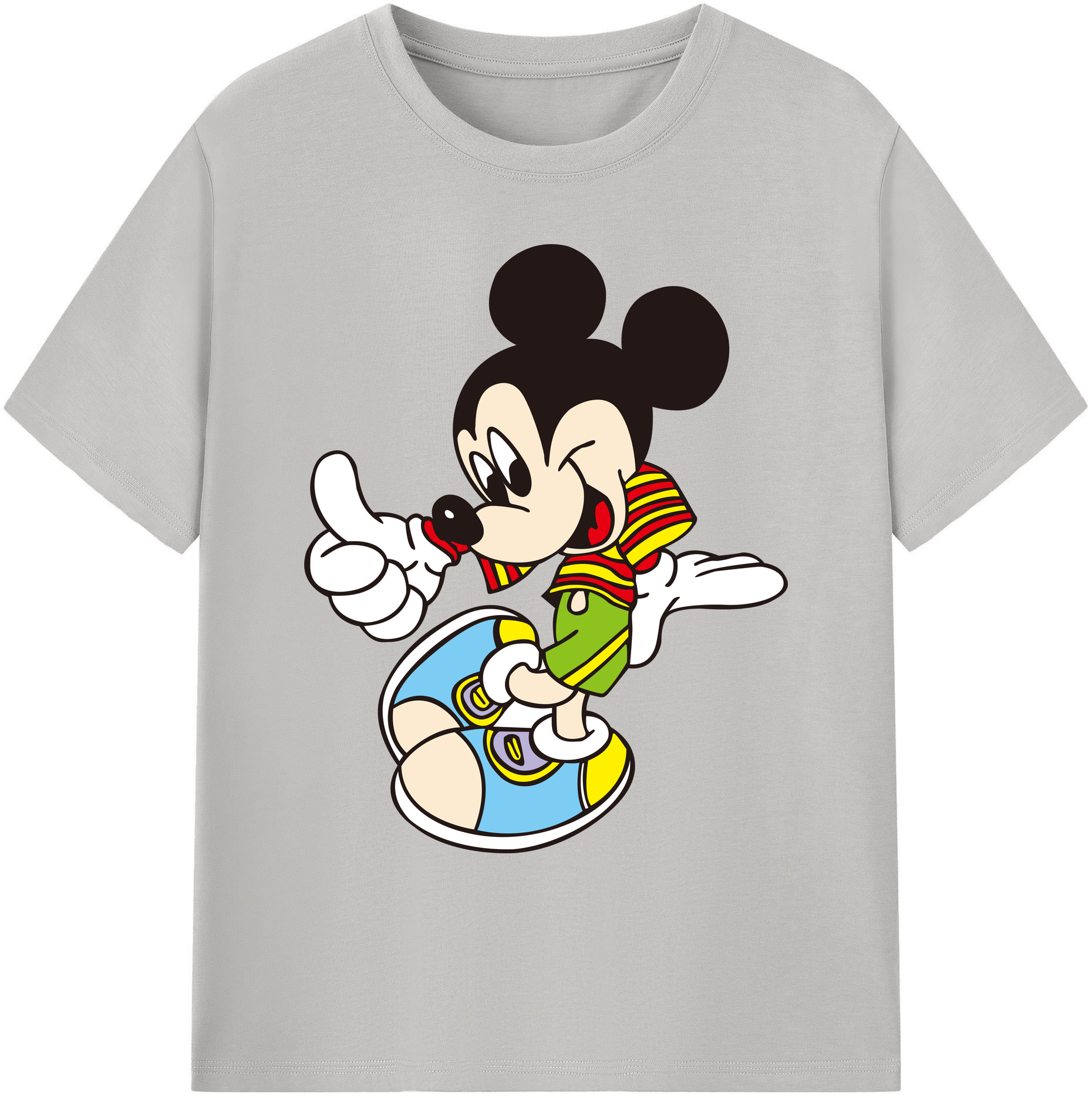 ミッキーマウス Mickey Mouse 綿100％ メンズ半袖Tシャツ｜肌触りやわらか＆通気性