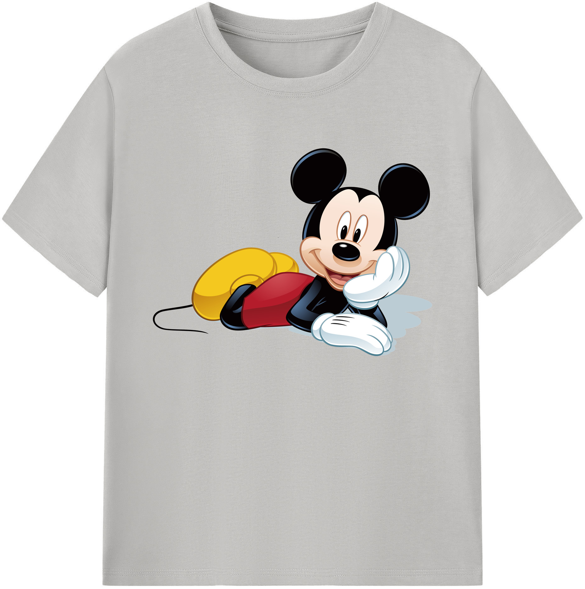 ミッキーマウス Mickey Mouse 綿100％ メンズ半袖Tシャツ｜肌触りやわらか＆通気性