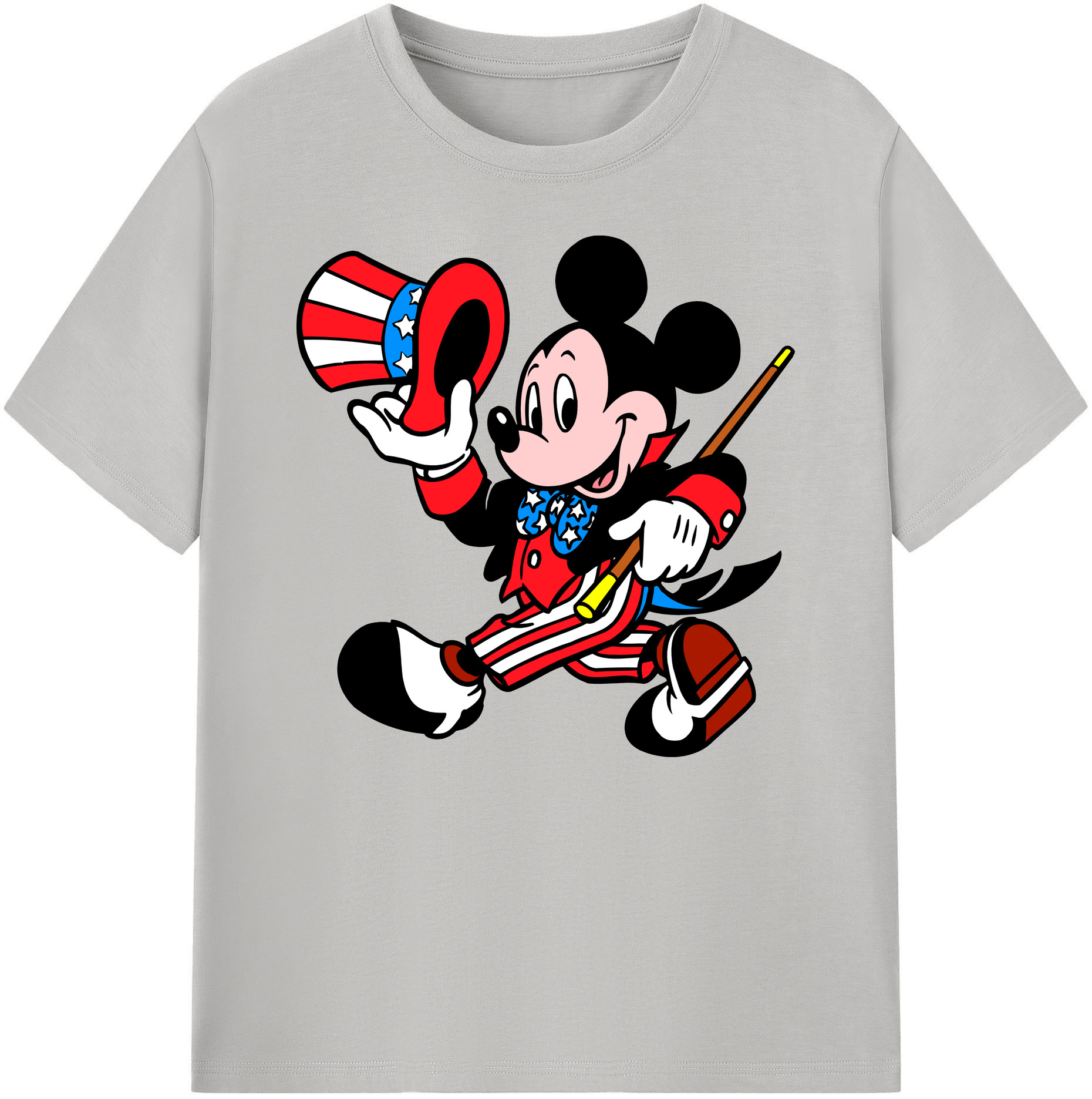 ミッキーマウス Mickey Mouse 綿100％ メンズ半袖Tシャツ｜肌触りやわらか＆通気性