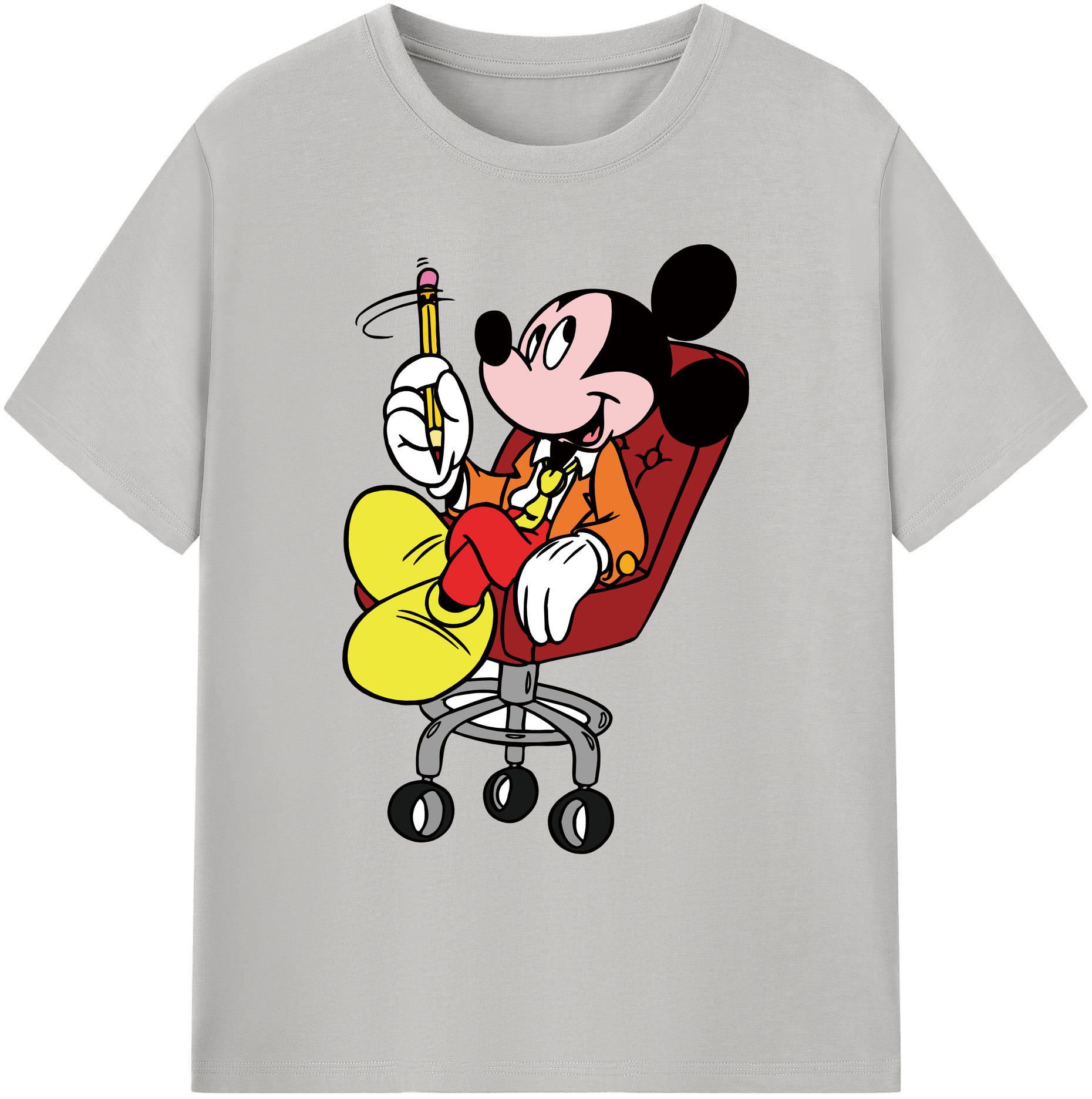 ミッキーマウス Mickey Mouse 綿100％ メンズ半袖Tシャツ｜肌触りやわらか＆通気性