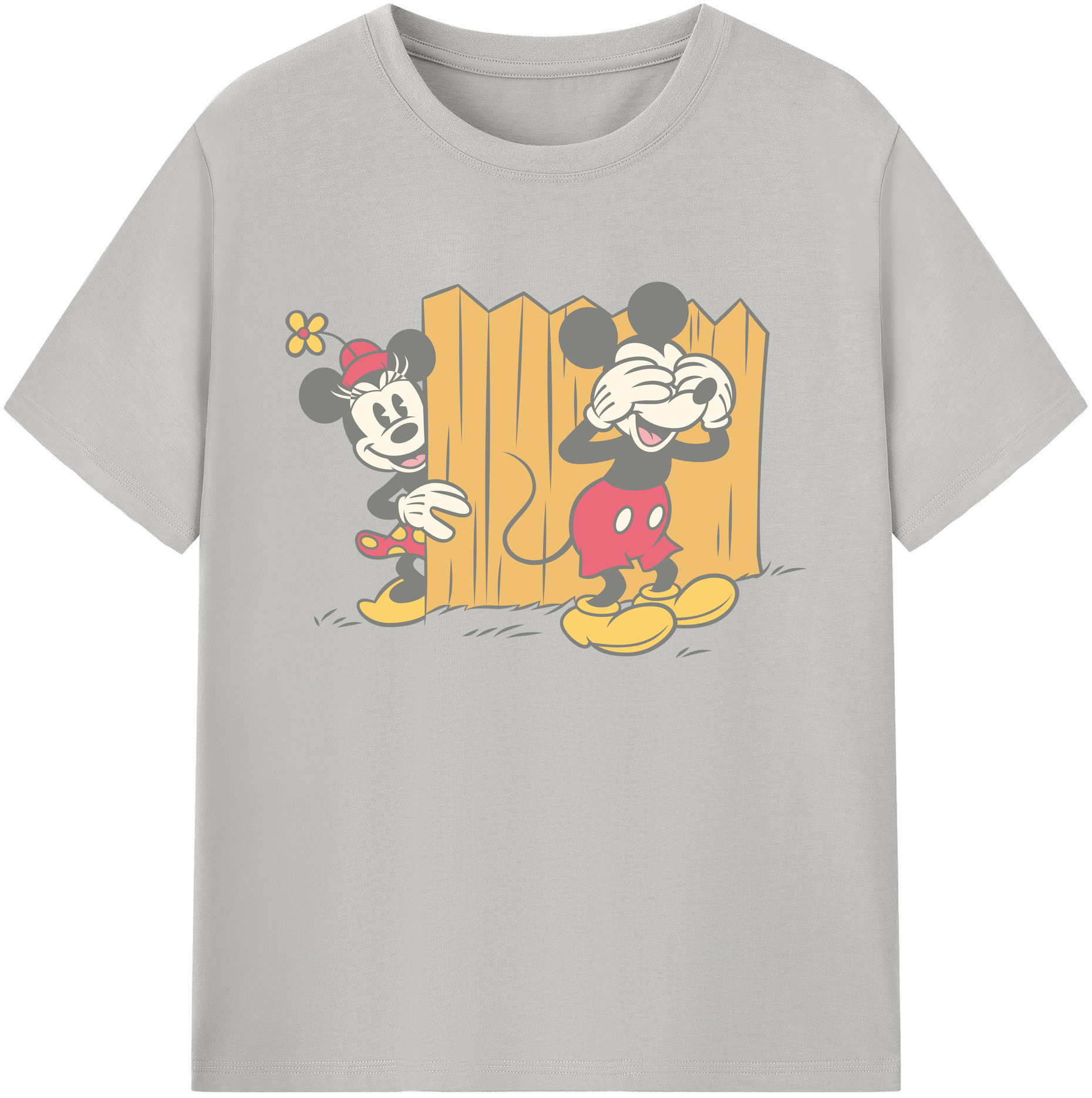 ミッキーマウス Mickey Mouse 綿100％ メンズ半袖Tシャツ｜肌触りやわらか＆通気性