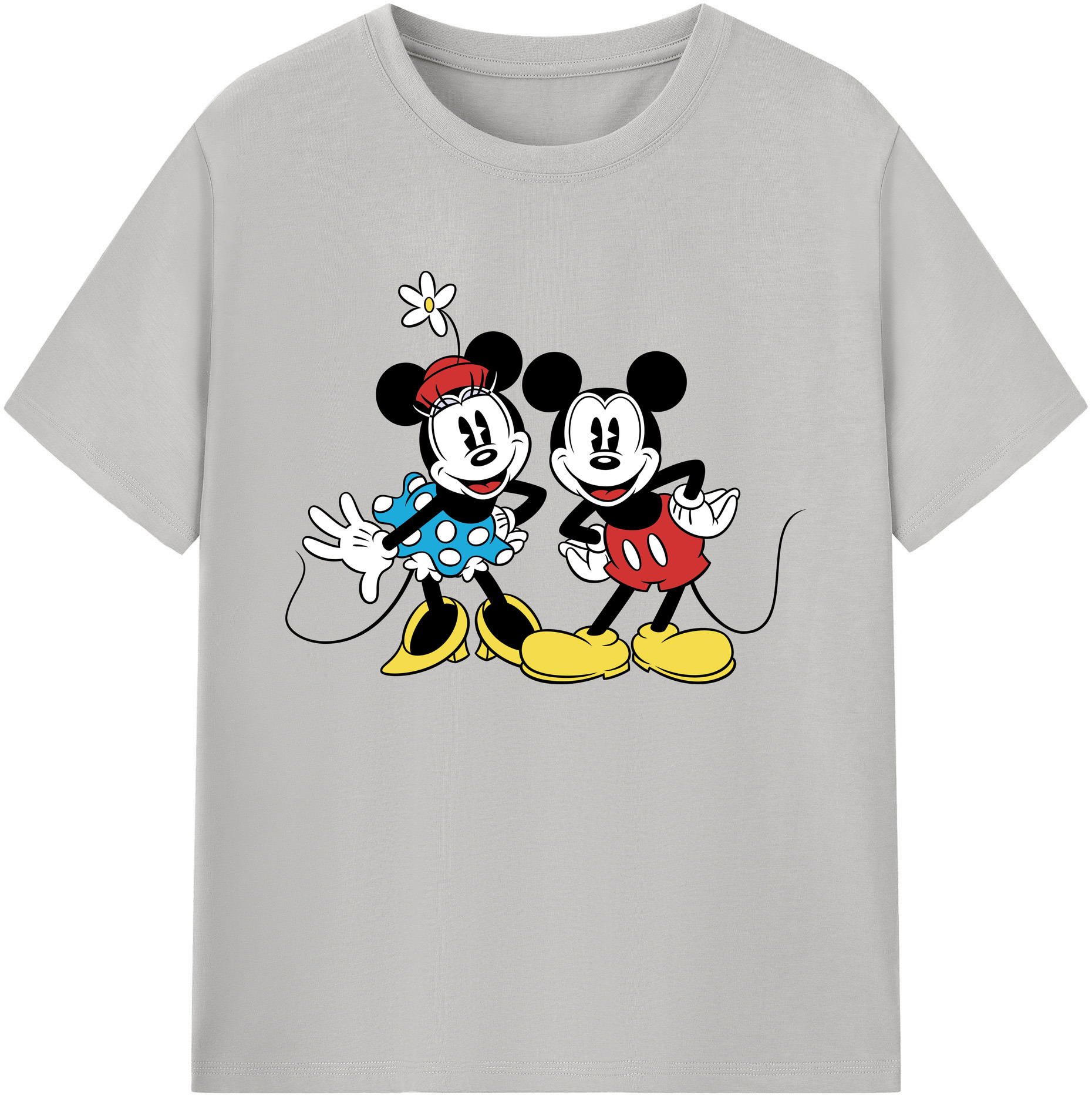 ミッキーマウス Mickey Mouse 綿100％ メンズ半袖Tシャツ｜肌触りやわらか＆通気性