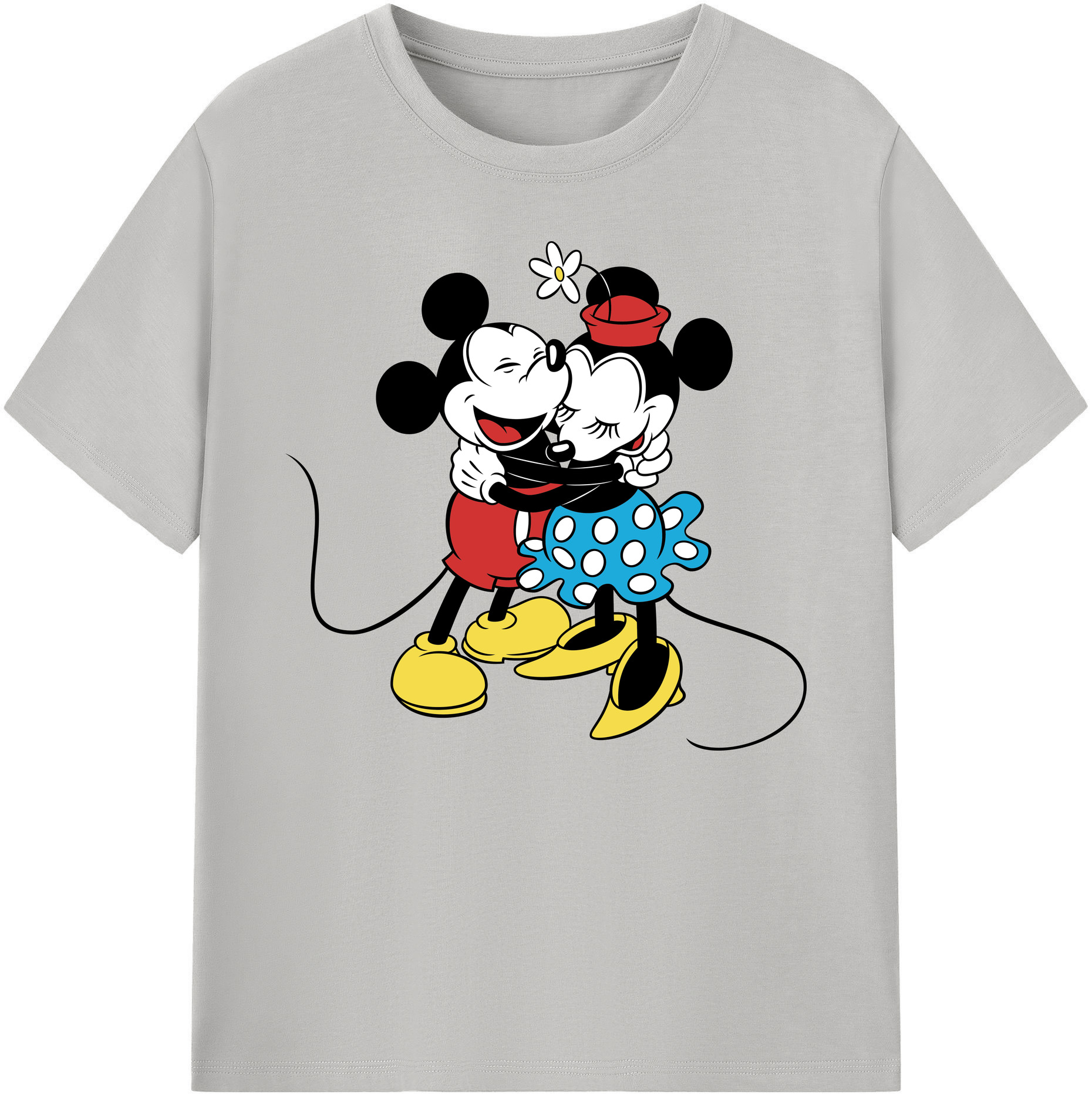 ミッキーマウス Mickey Mouse 綿100％ メンズ半袖Tシャツ｜肌触りやわらか＆通気性