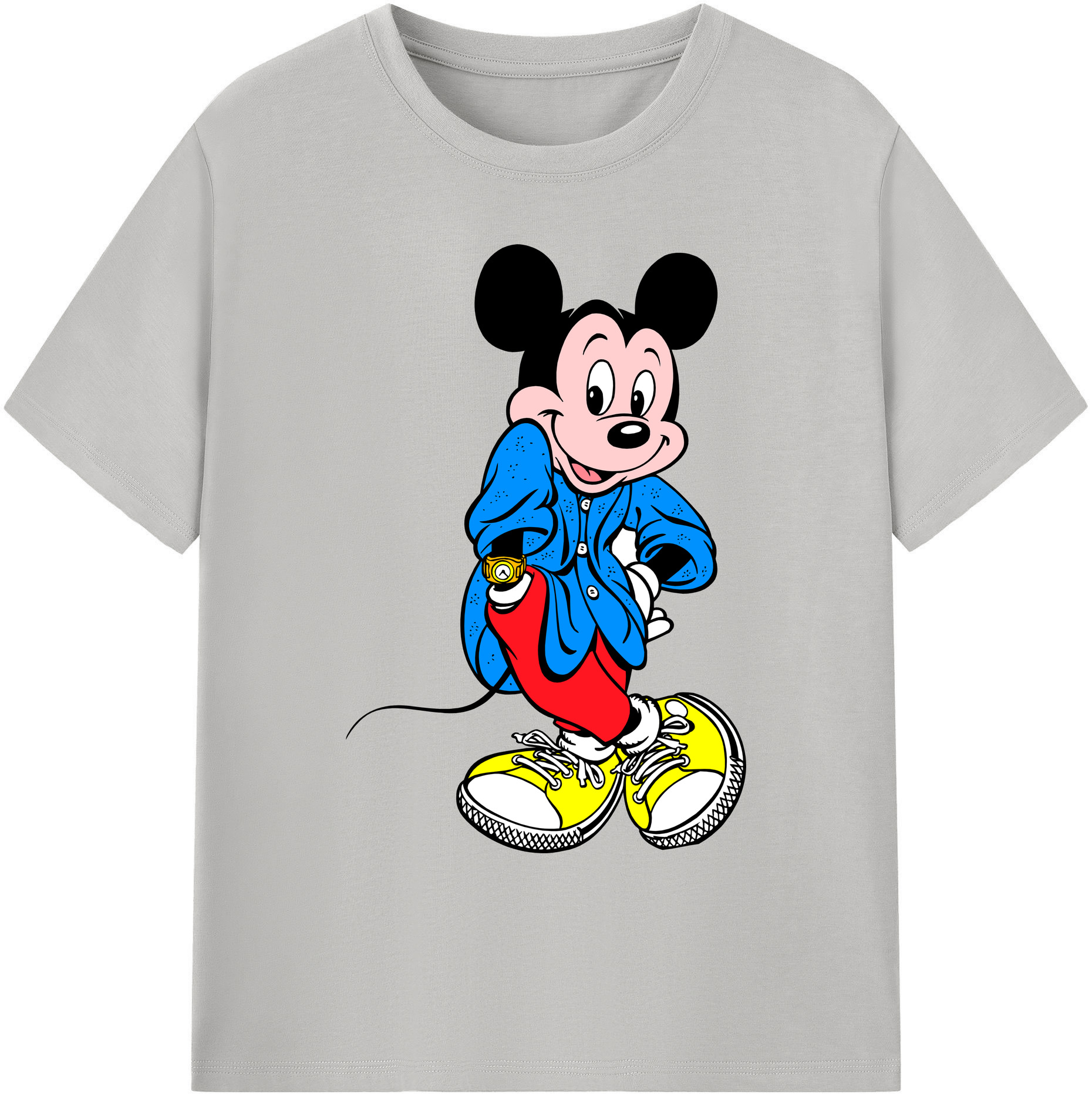 ミッキーマウス Mickey Mouse 綿100％ メンズ半袖Tシャツ｜肌触りやわらか＆通気性