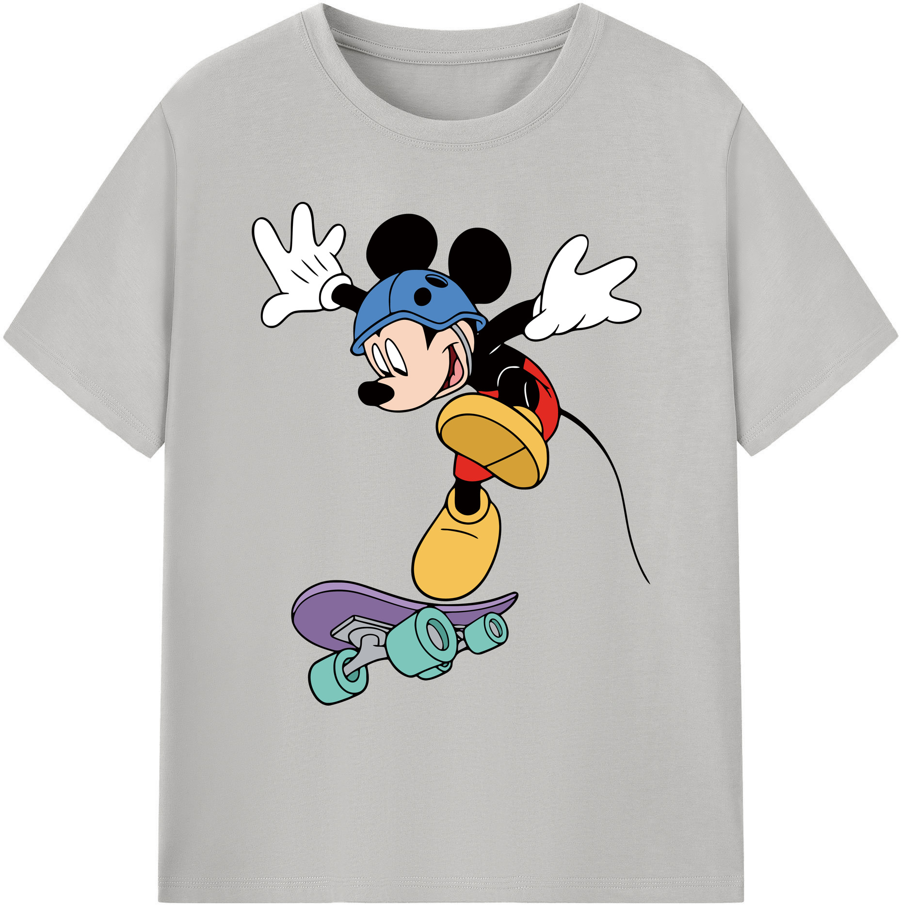 ミッキーマウス Mickey Mouse 綿100％ メンズ半袖Tシャツ｜肌触りやわらか＆通気性