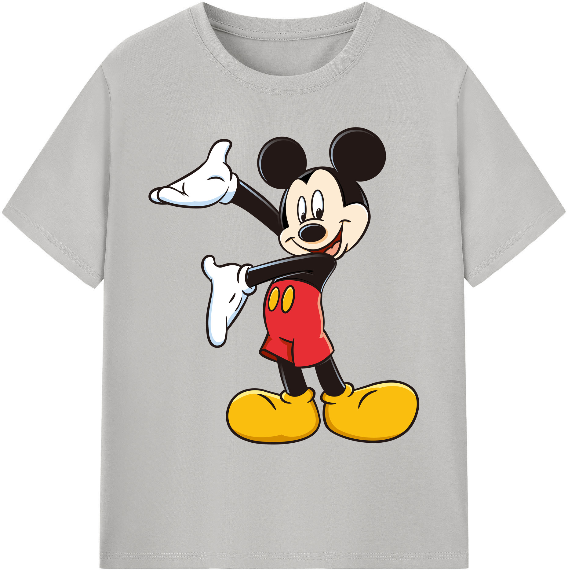 ミッキーマウス Mickey Mouse 綿100％ メンズ半袖Tシャツ｜肌触りやわらか＆通気性