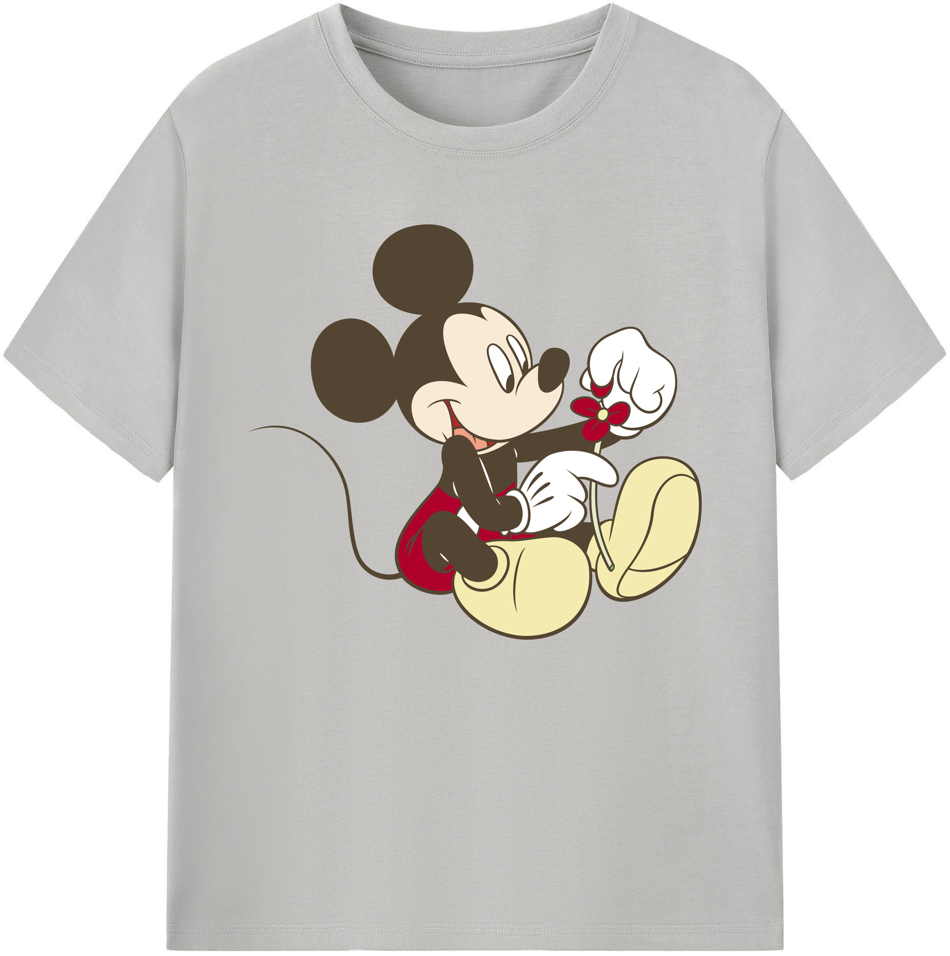 ミッキーマウス Mickey Mouse 綿100％ メンズ半袖Tシャツ｜肌触りやわらか＆通気性