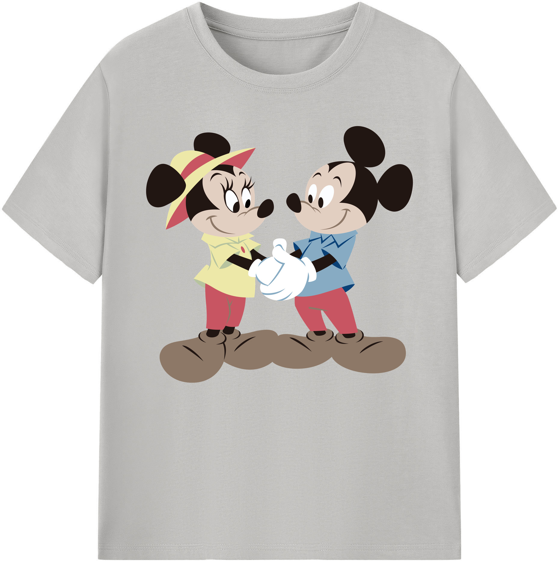 ミッキーマウス Mickey Mouse 綿100％ メンズ半袖Tシャツ｜肌触りやわらか＆通気性