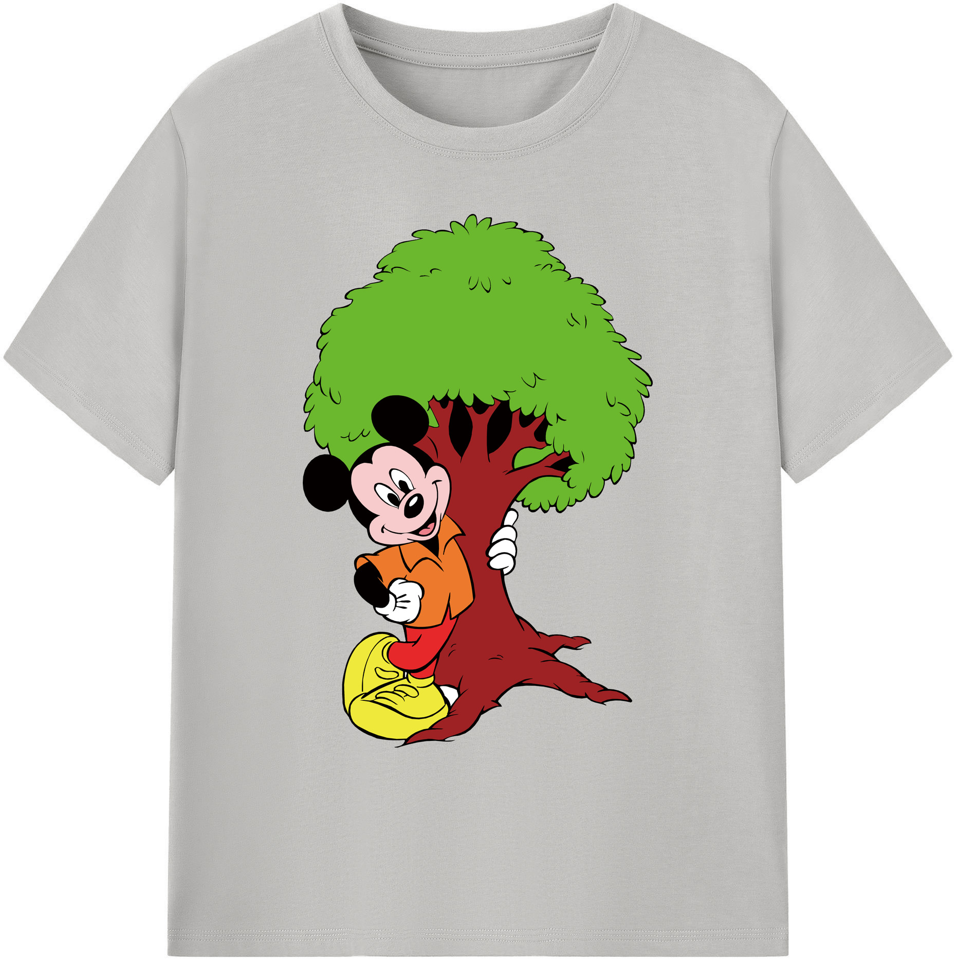 ミッキーマウス Mickey Mouse 綿100％ メンズ半袖Tシャツ｜肌触りやわらか＆通気性