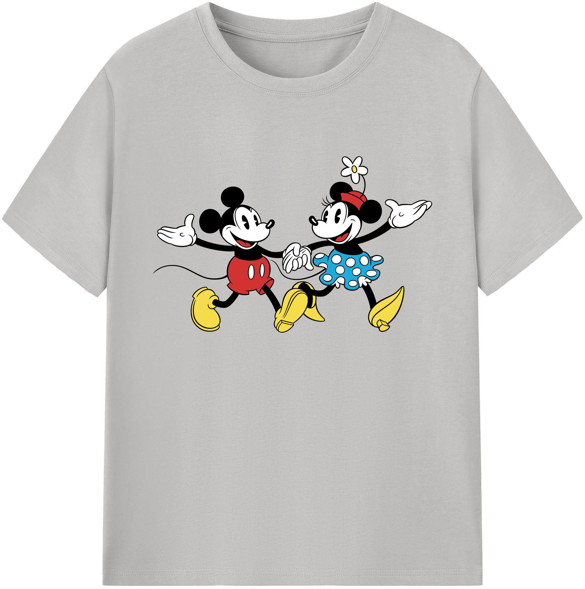 ミッキーマウス Mickey Mouse 綿100％ メンズ半袖Tシャツ｜肌触りやわらか＆通気性