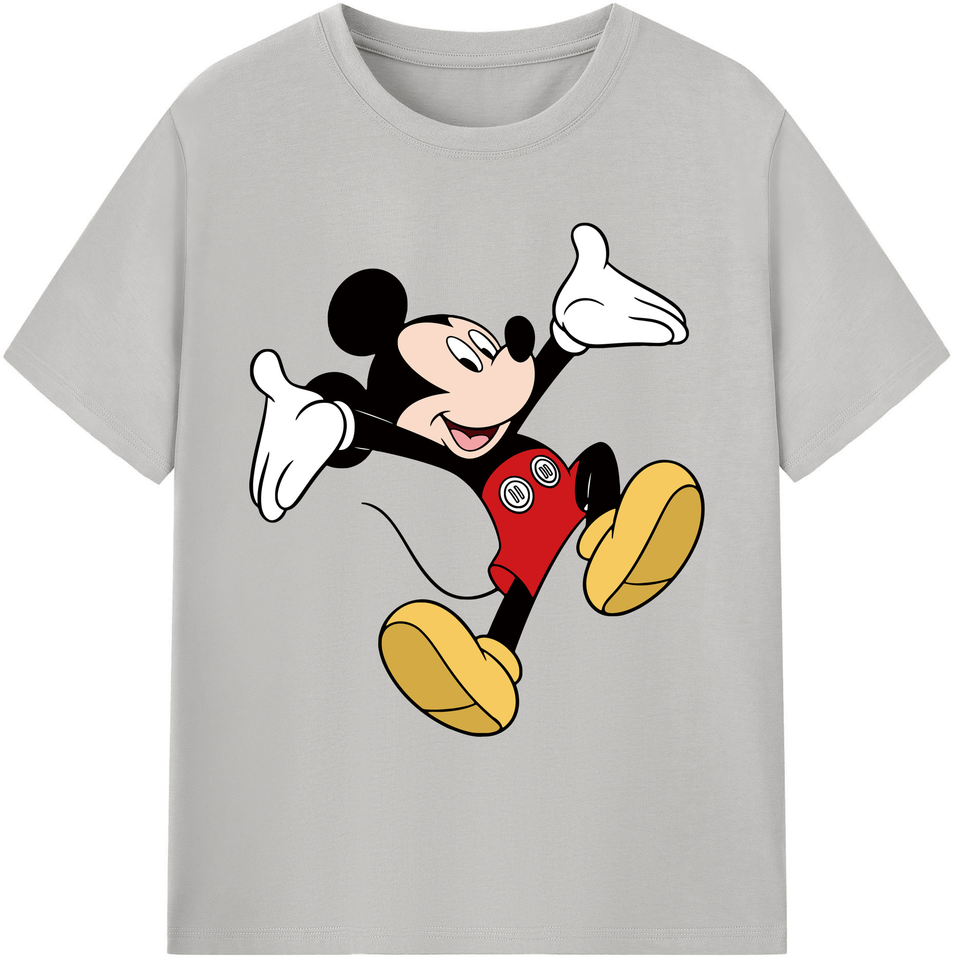 ミッキーマウス Mickey Mouse 綿100％ メンズ半袖Tシャツ｜肌触りやわらか＆通気性