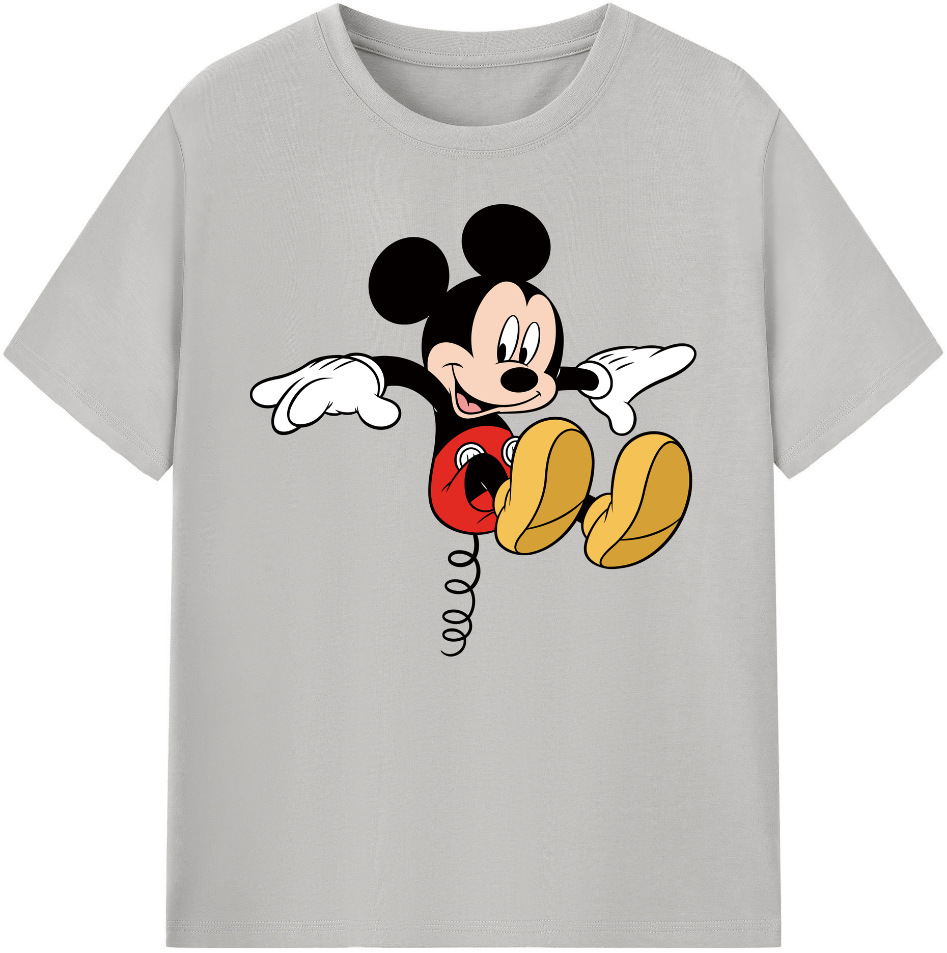 ミッキーマウス Mickey Mouse 綿100％ メンズ半袖Tシャツ｜肌触りやわらか＆通気性