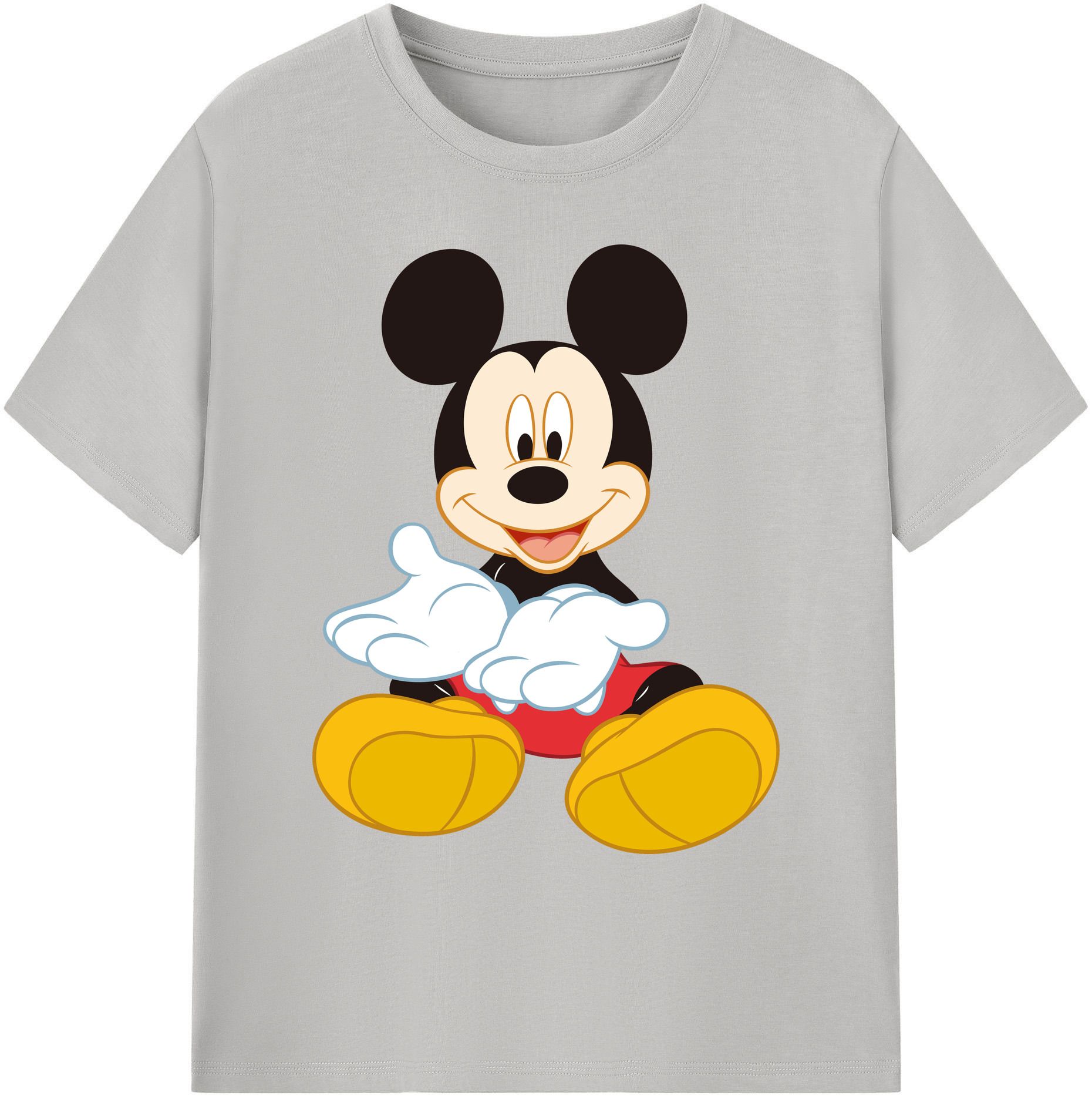 ミッキーマウス Mickey Mouse 綿100％ メンズ半袖Tシャツ｜肌触りやわらか＆通気性
