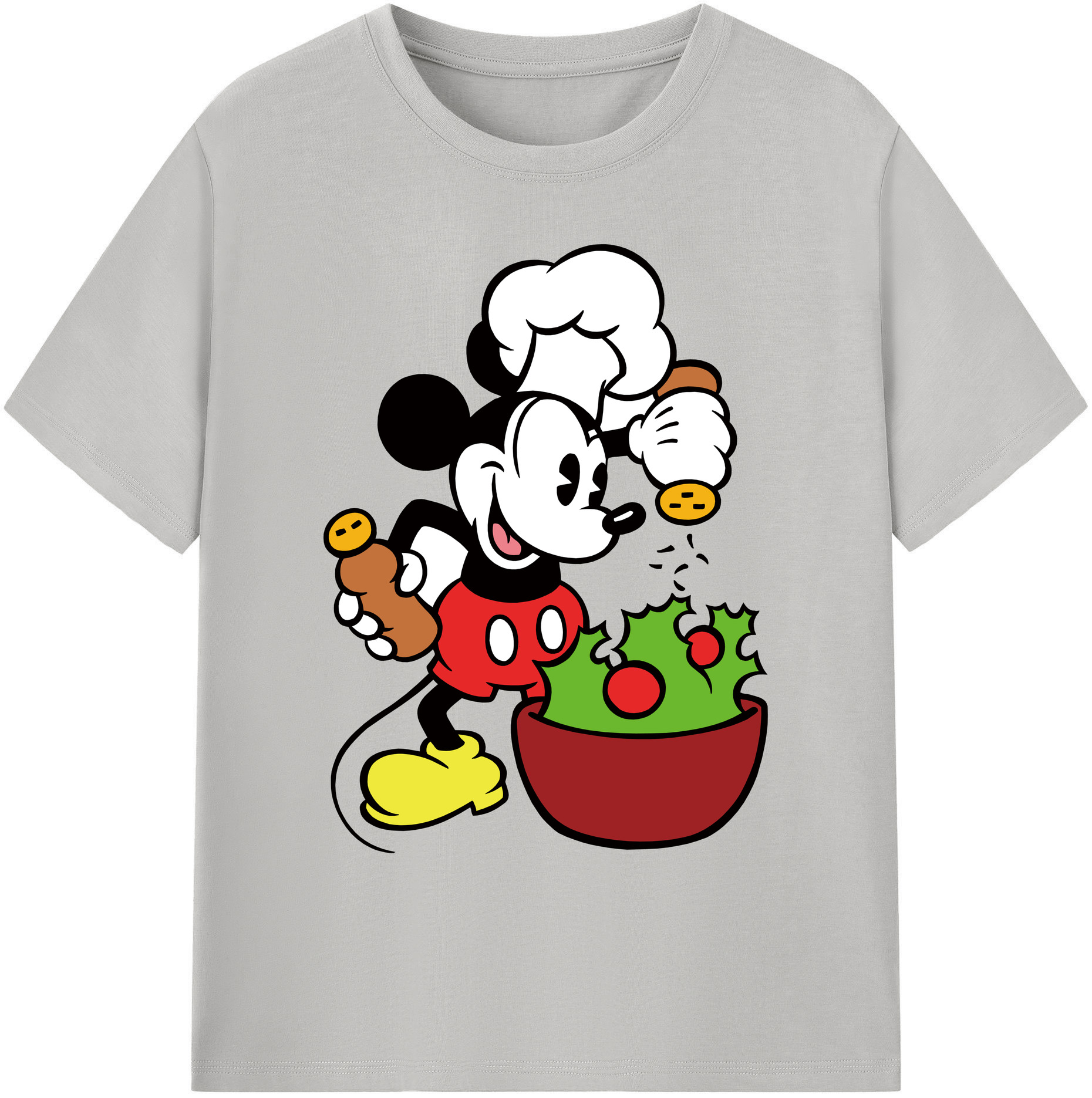 ミッキーマウス Mickey Mouse 綿100％ メンズ半袖Tシャツ｜肌触りやわらか＆通気性