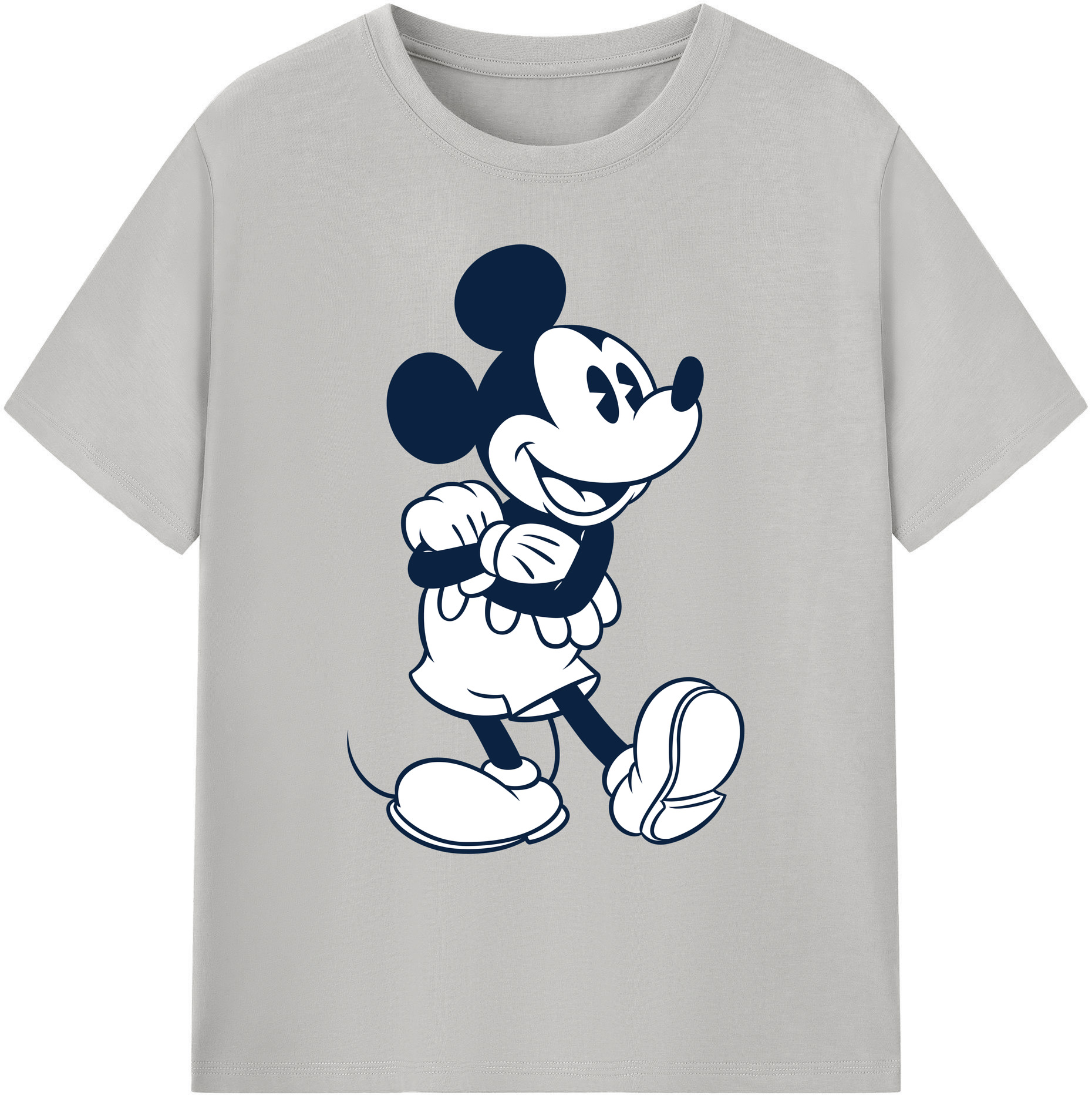 ミッキーマウス Mickey Mouse 綿100％ メンズ半袖Tシャツ｜肌触りやわらか＆通気性
