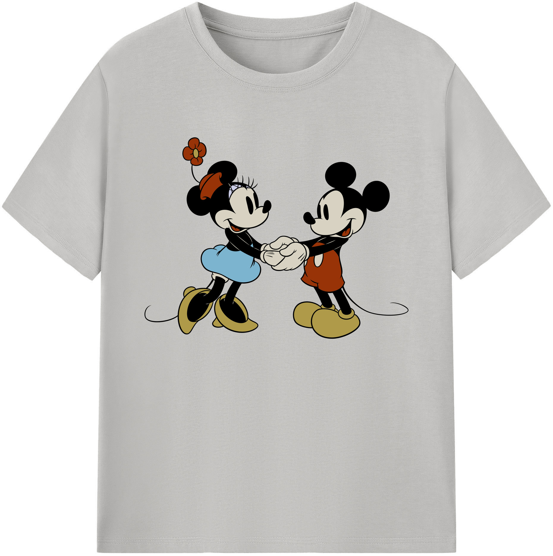 ミッキーマウス Mickey Mouse 綿100％ メンズ半袖Tシャツ｜肌触りやわらか＆通気性