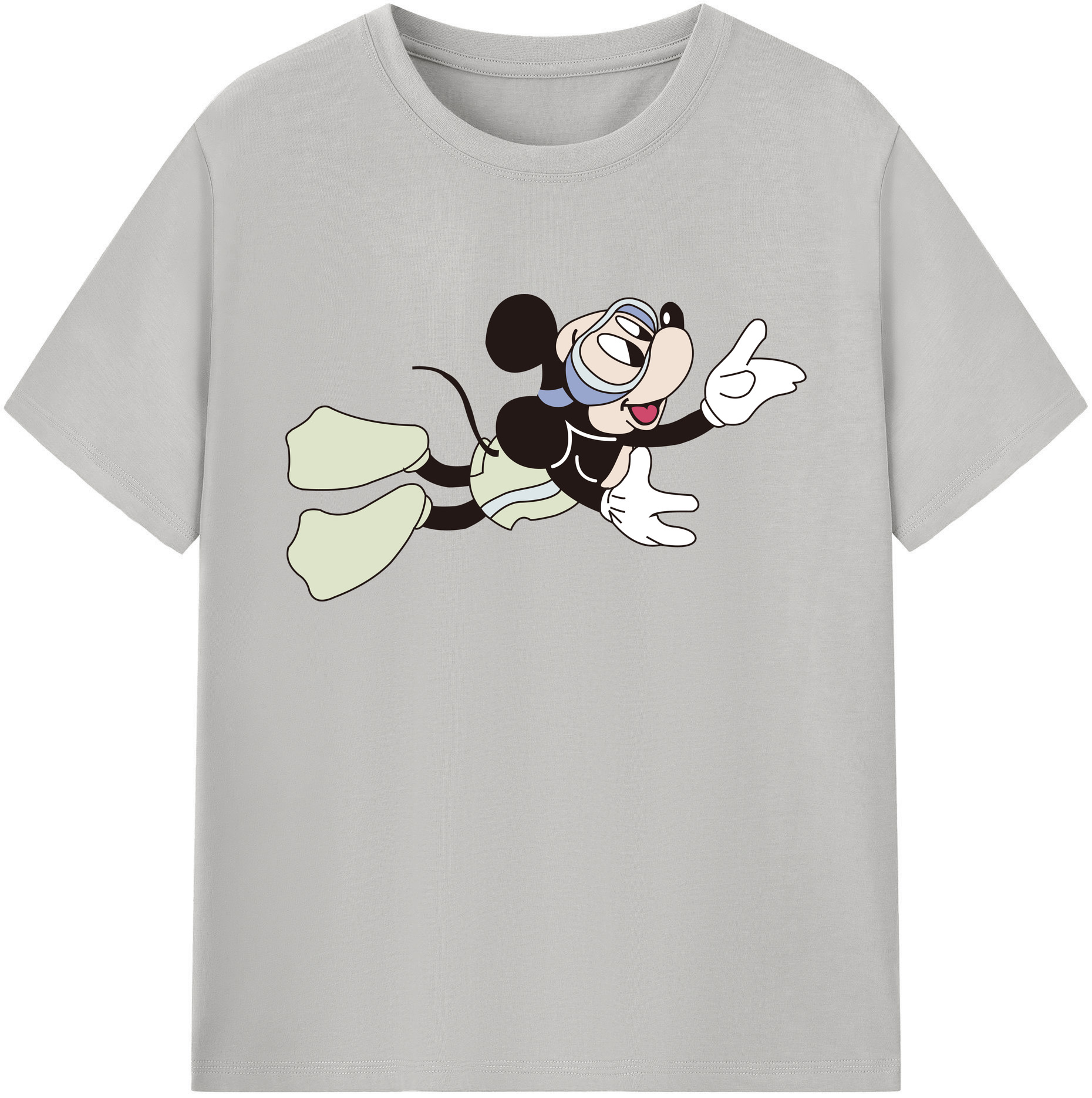 ミッキーマウス Mickey Mouse 綿100％ メンズ半袖Tシャツ｜肌触りやわらか＆通気性