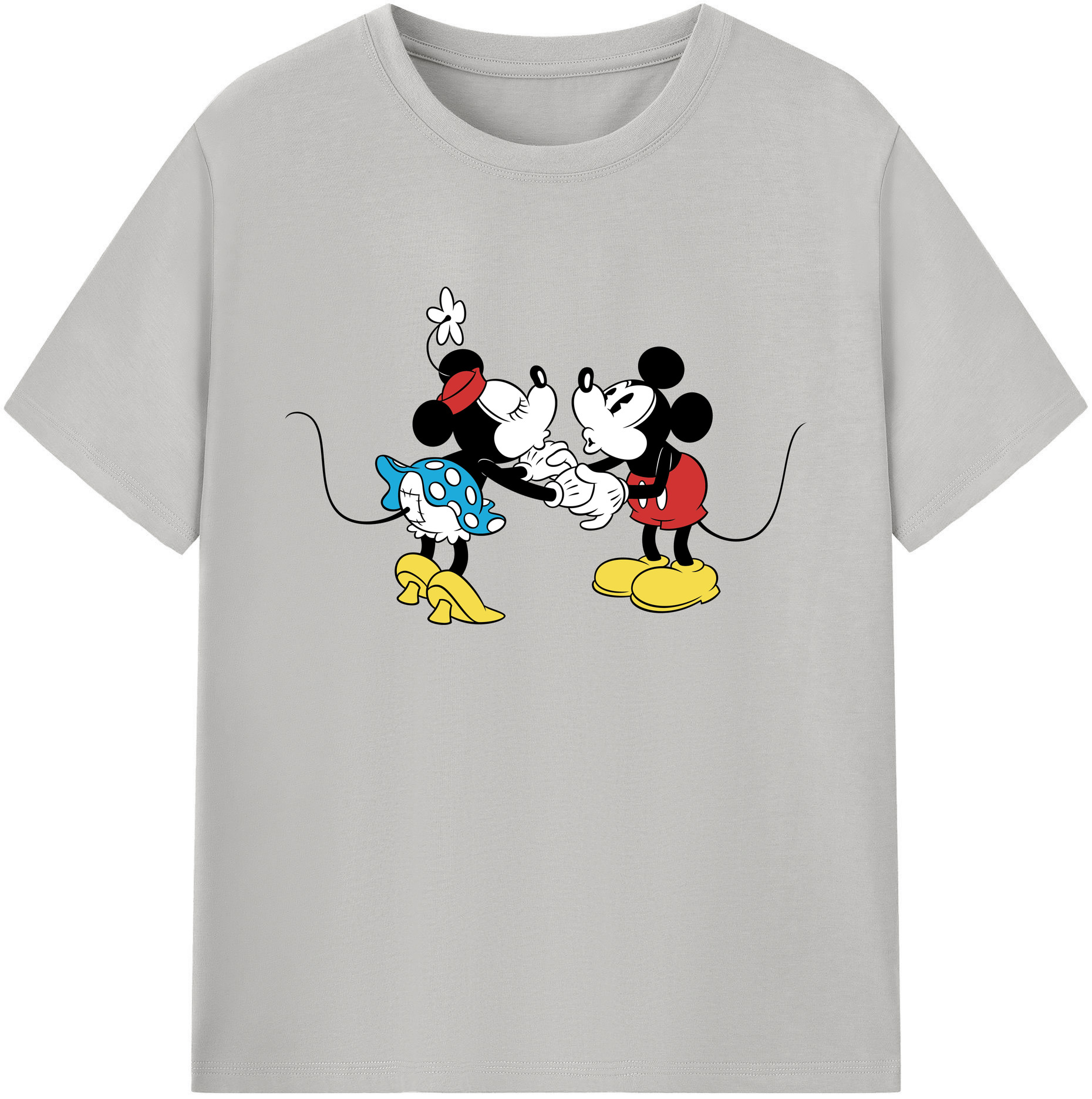ミッキーマウス Mickey Mouse 綿100％ メンズ半袖Tシャツ｜肌触りやわらか＆通気性