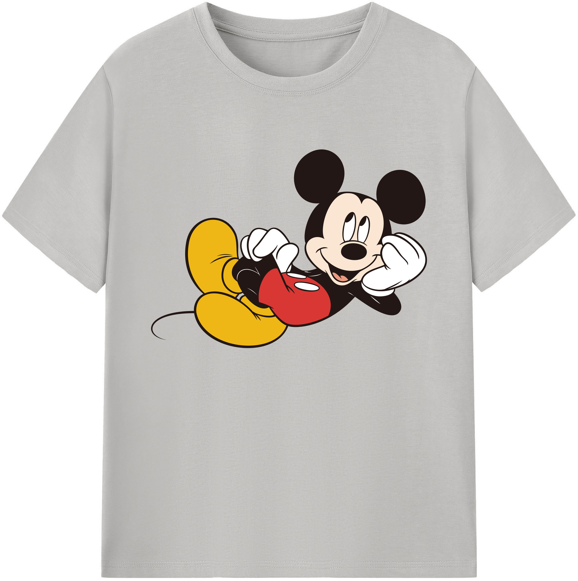 ミッキーマウス Mickey Mouse 綿100％ メンズ半袖Tシャツ｜肌触りやわらか＆通気性