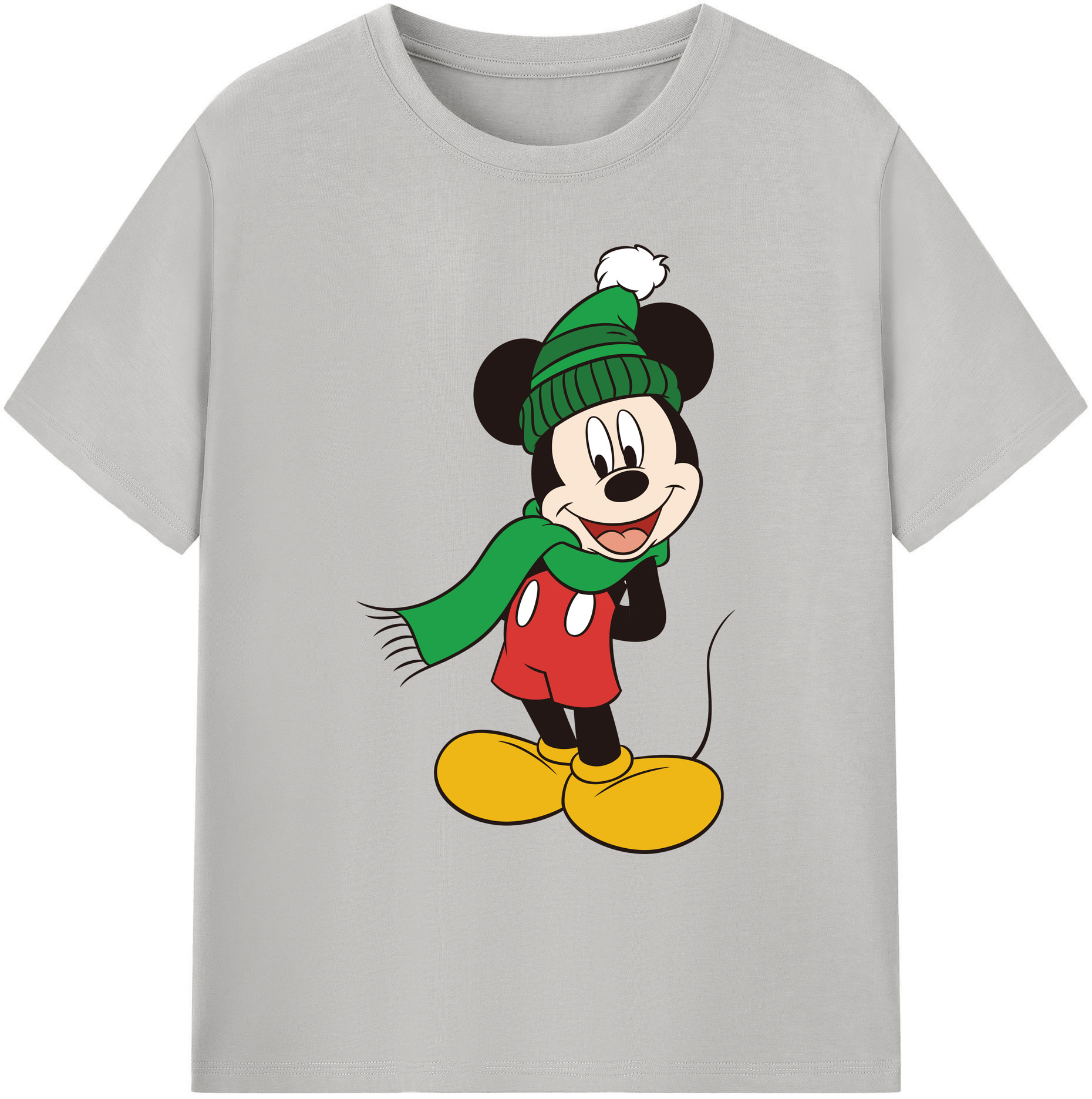 ミッキーマウス Mickey Mouse 綿100％ メンズ半袖Tシャツ｜肌触りやわらか＆通気性