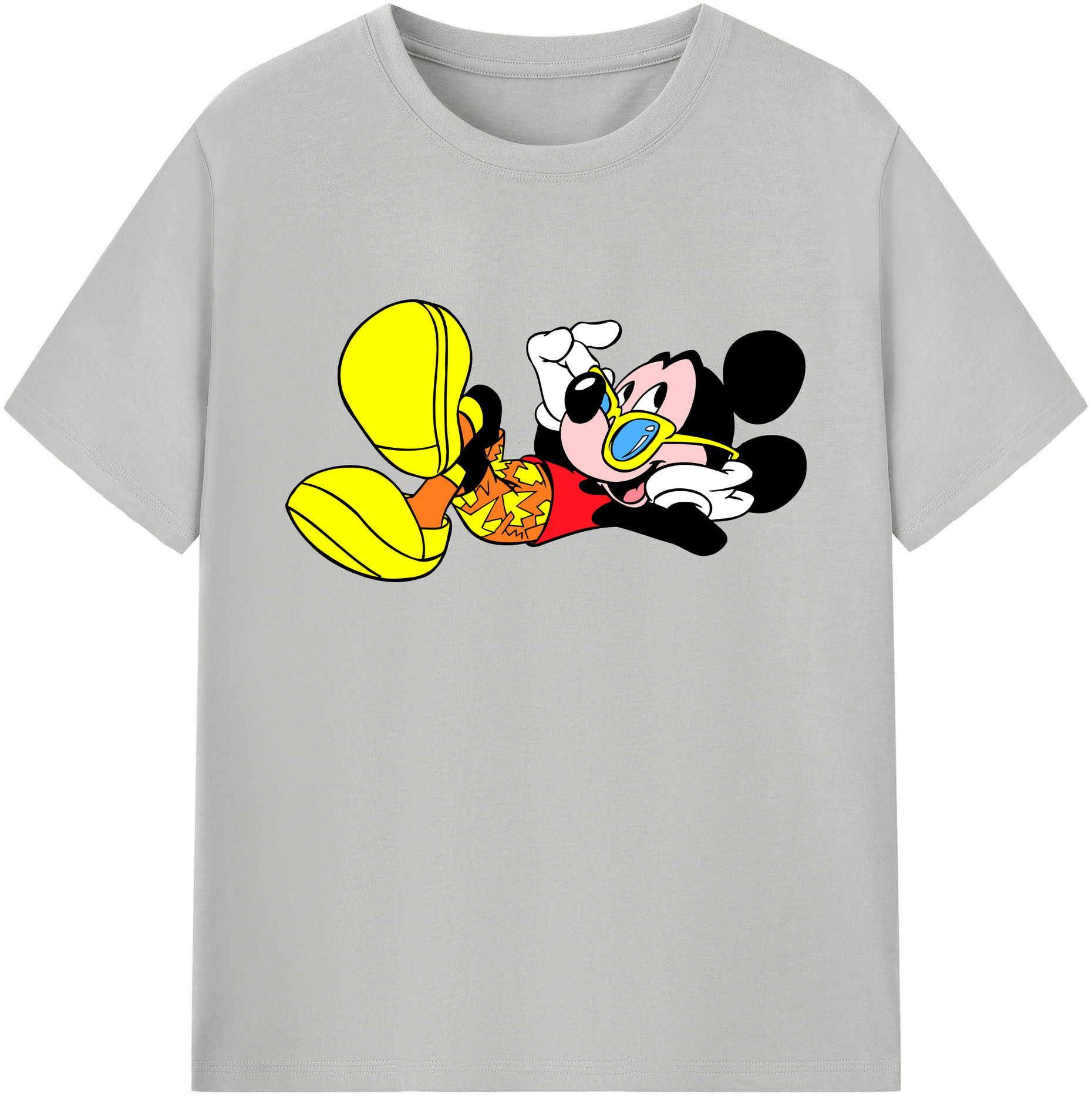 ミッキーマウス Mickey Mouse 綿100％ メンズ半袖Tシャツ｜肌触りやわらか＆通気性