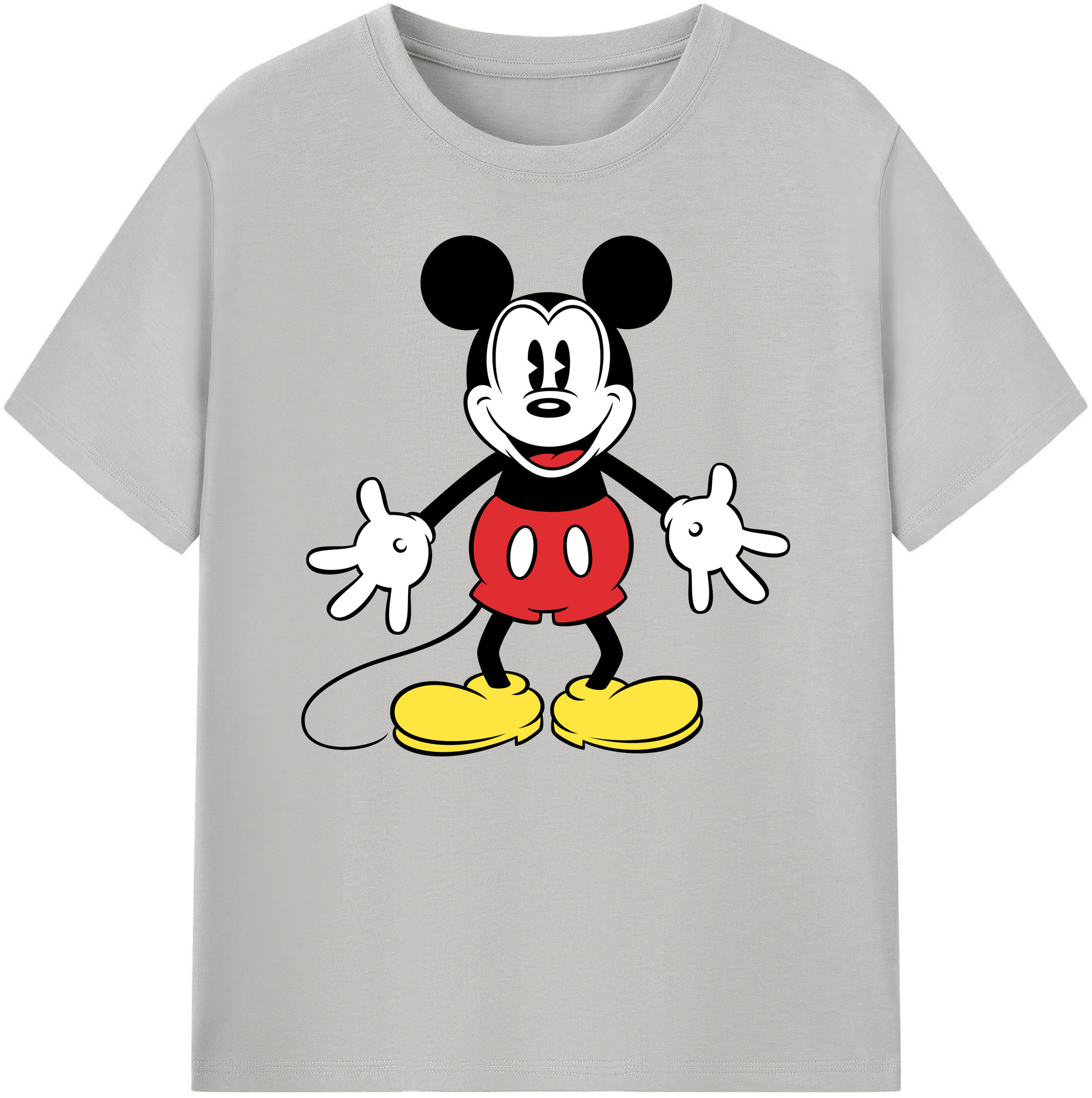 ミッキーマウス Mickey Mouse 綿100％ メンズ半袖Tシャツ｜肌触りやわらか＆通気性